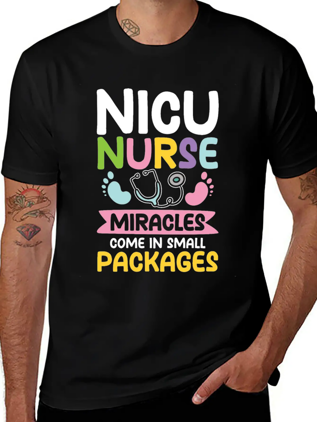 Nicu Nurse Miracles Come In Small Packages Essential Cotton Tee For Daily Outfits – Unisex Style