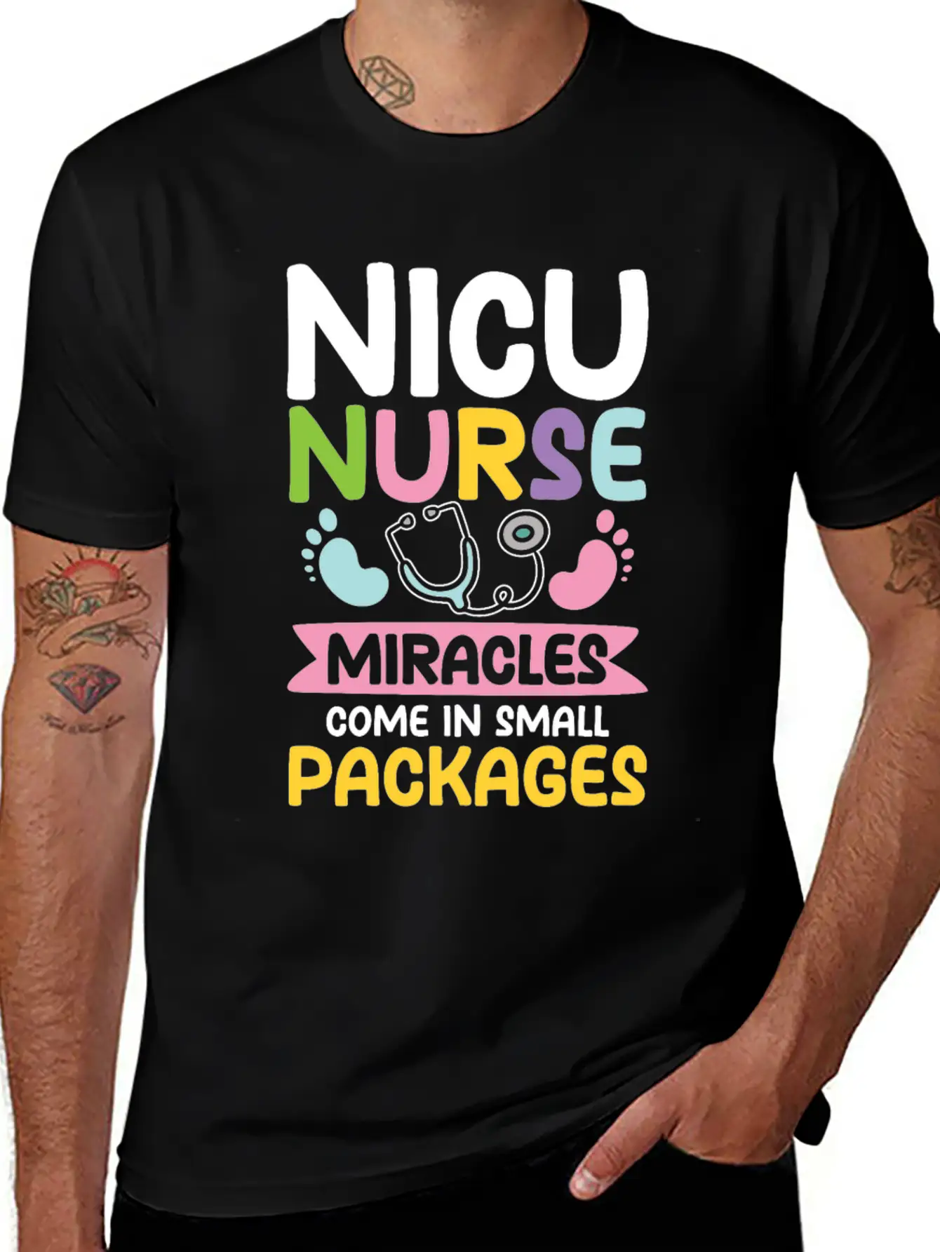 Nicu Nurse Miracles Come In Small Packages Essential Cotton Tee For Daily Outfits – Unisex Style