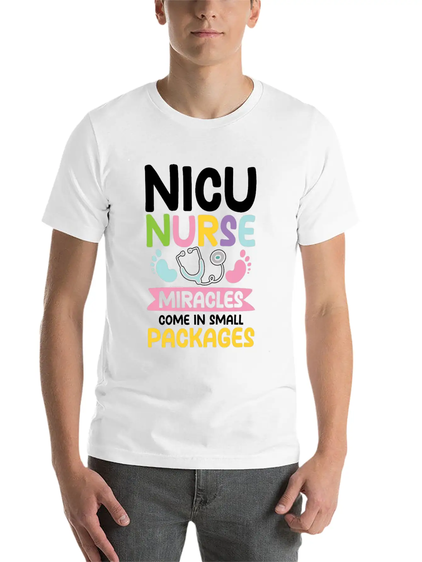 Nicu Nurse Miracles Come In Small Packages Essential Cotton Tee For Daily Outfits – Unisex Style