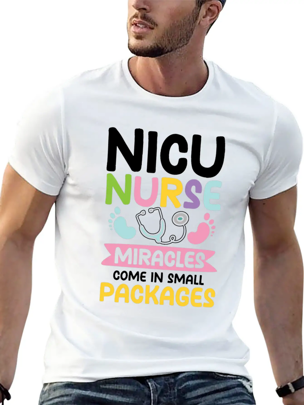 Nicu Nurse Miracles Come In Small Packages Essential Cotton Tee For Daily Outfits – Unisex Style