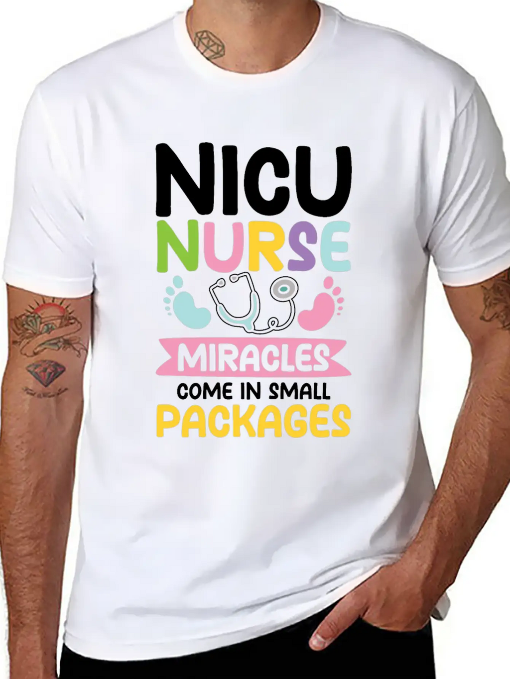 Nicu Nurse Miracles Come In Small Packages Essential Cotton Tee For Daily Outfits – Unisex Style