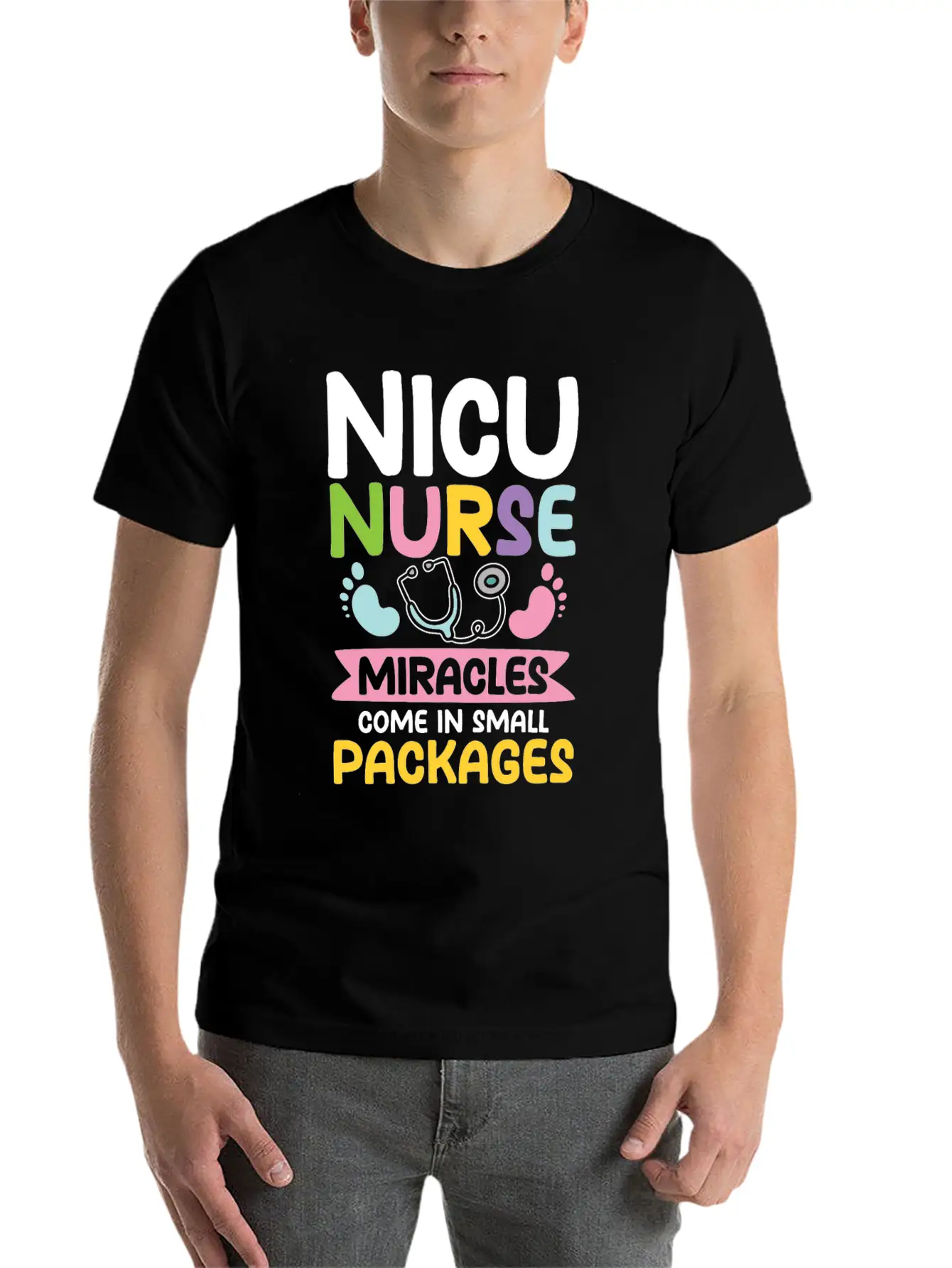 Nicu Nurse Miracles Come In Small Packages Essential Cotton Tee For Daily Outfits – Unisex Style