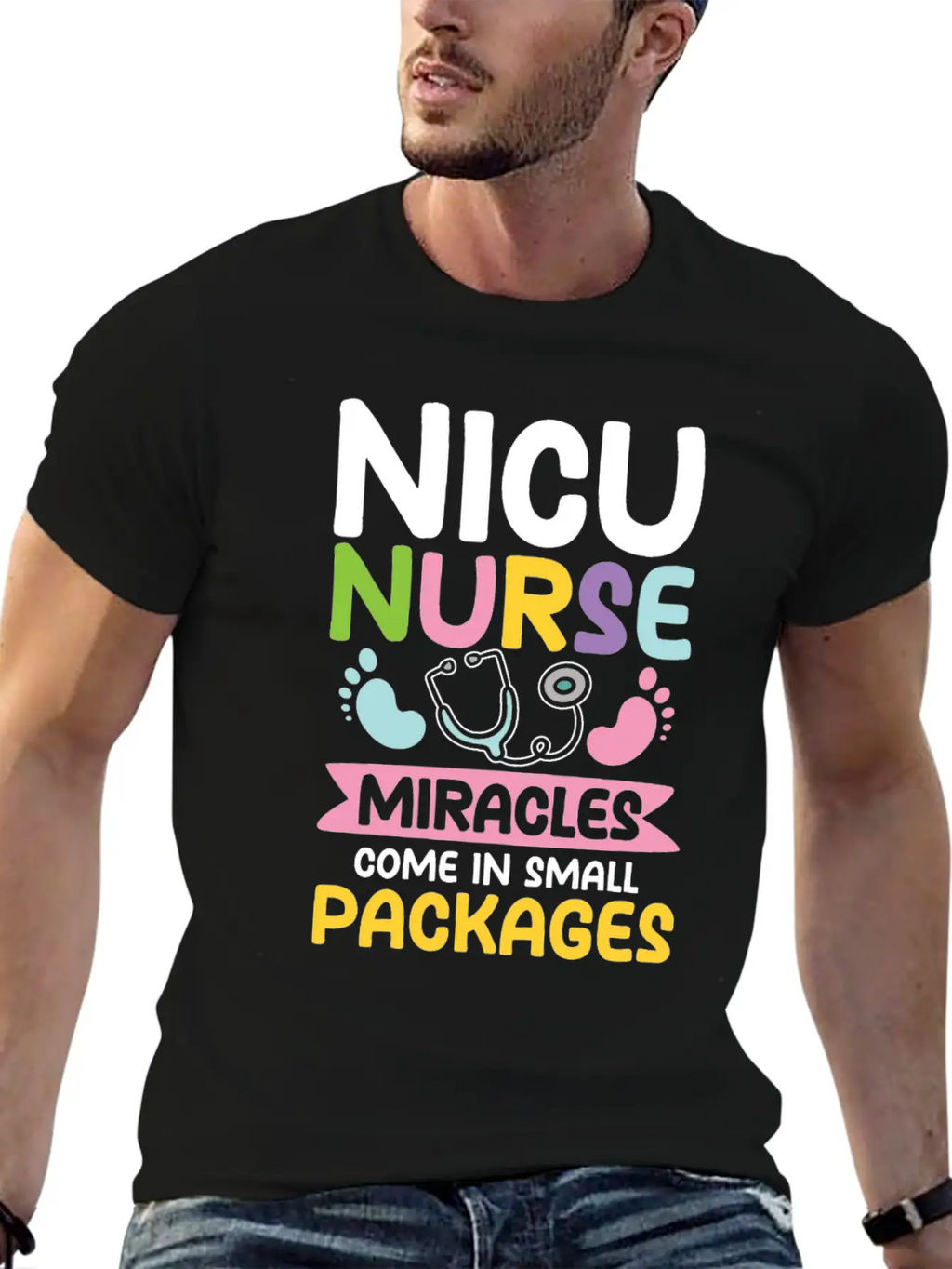 Nicu Nurse Miracles Come In Small Packages Essential Cotton Tee For Daily Outfits – Unisex Style