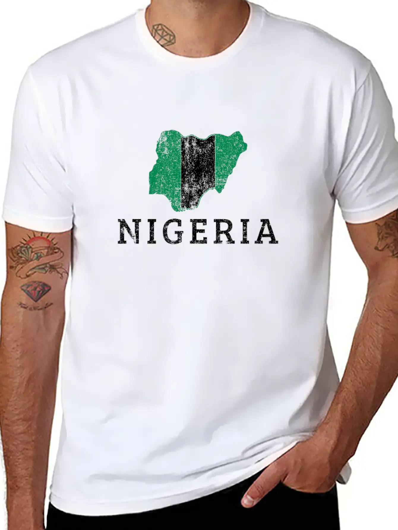 Nigerian Flag Map, Nigeria Classic Fit Graphic Tee For Daily Comfort – Unisex Cotton Shirt