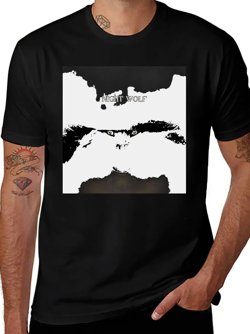 Night Wolf Casual Graphic T-Shirt – Simple And Comfortable Daily Wear