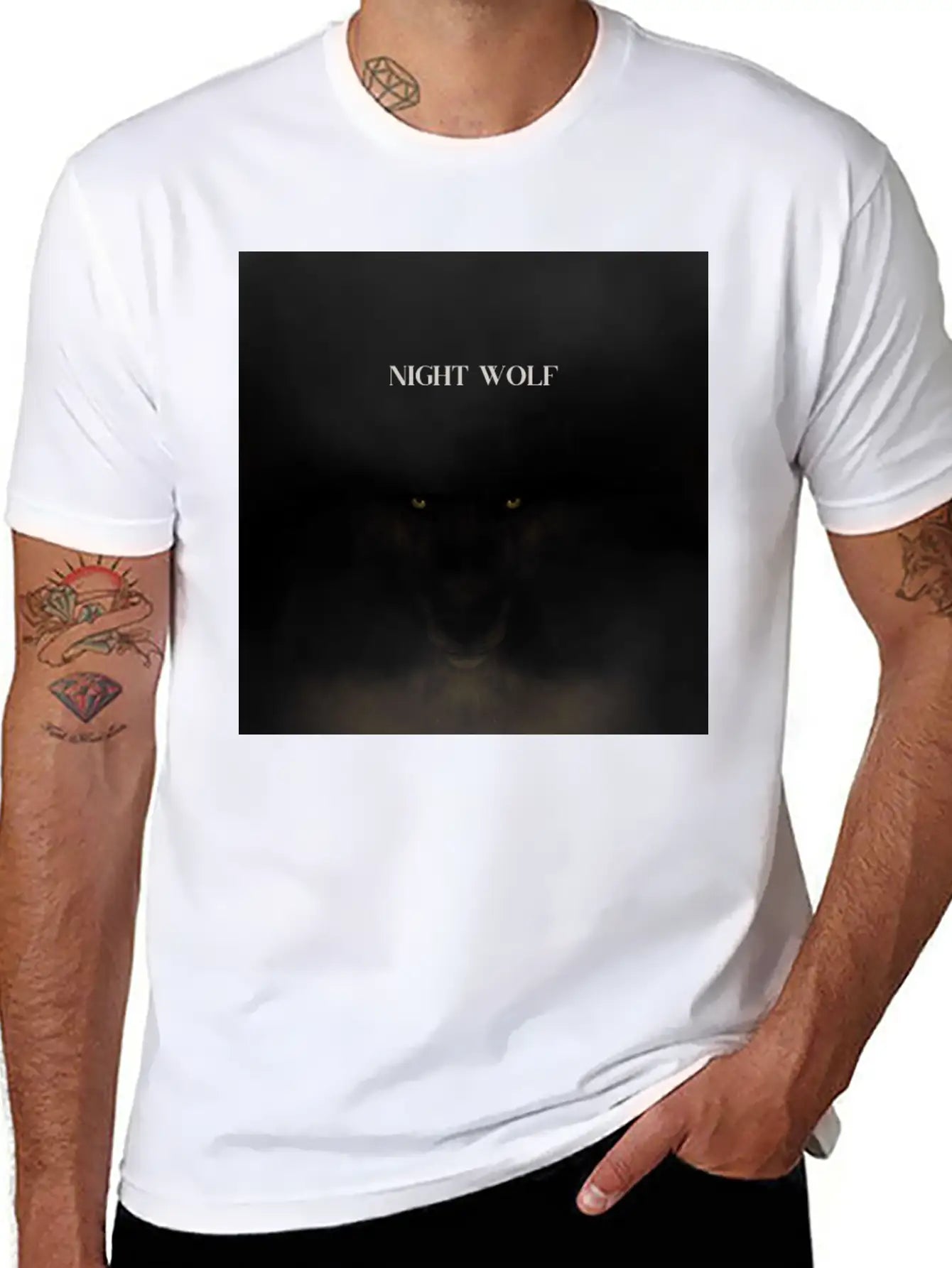 Night Wolf Casual Graphic T-Shirt – Simple And Comfortable Daily Wear