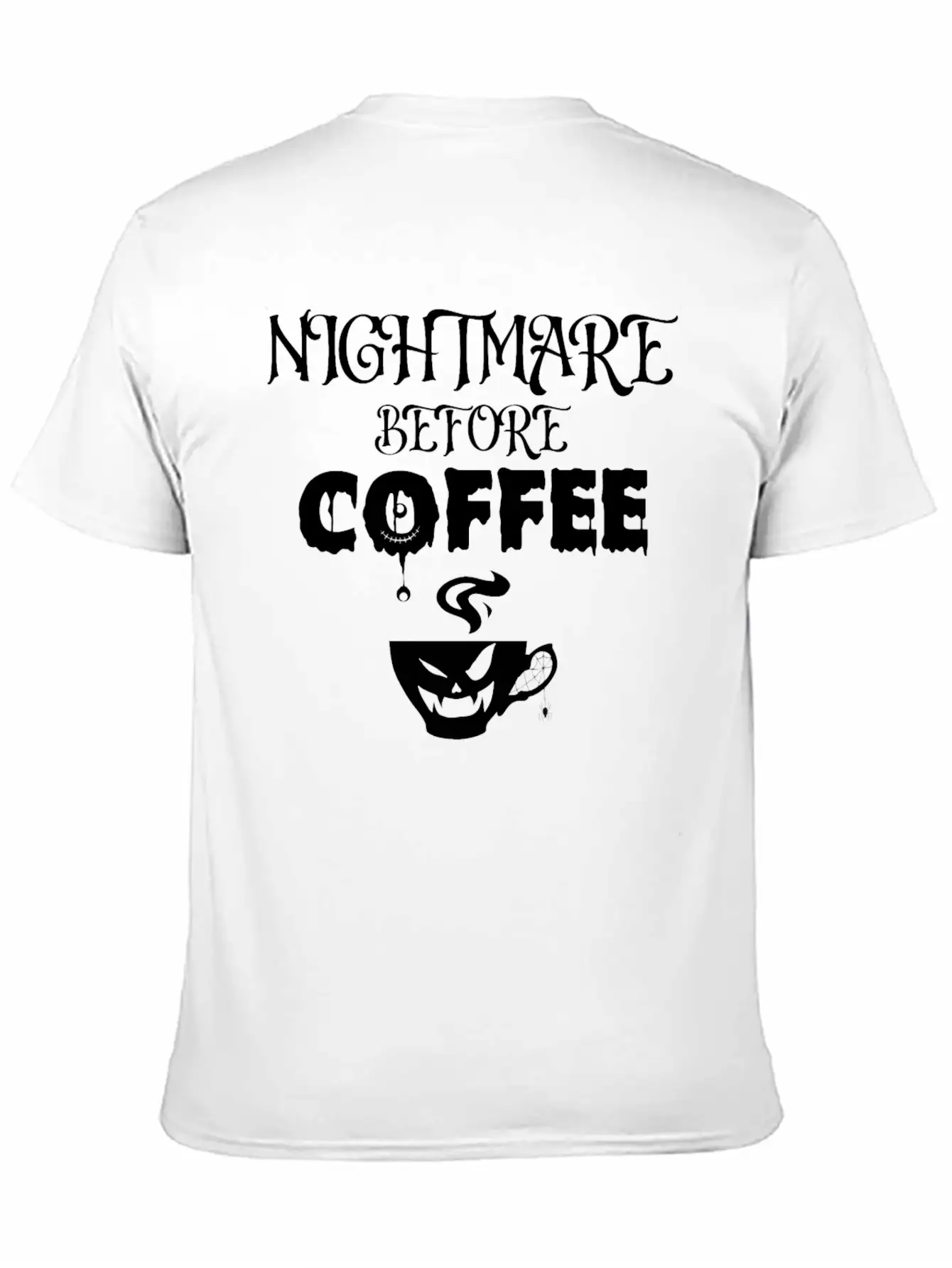 Nightmare Before Coffee Lover Funny Halloween Tee Unisex Short Sleeve Soft Cotton T-Shirt – Casual Everyday Wear