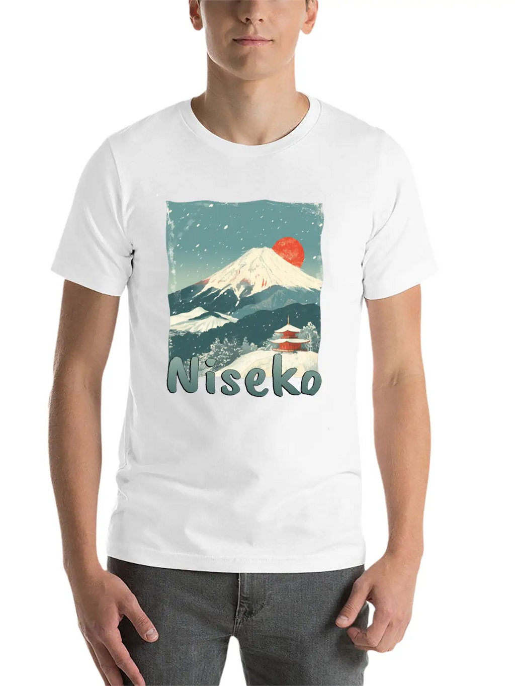 Niseko Japan Volcano Sunset Winter Winter Vacation Stylish Everyday T-Shirt – Unisex Basic Cotton Tee