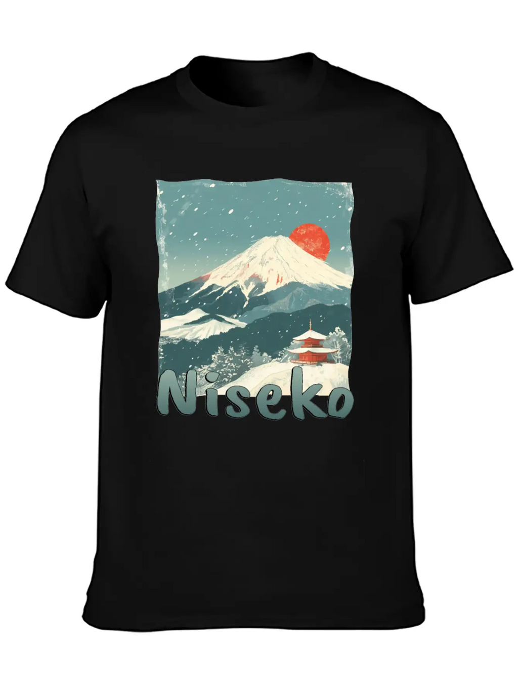 Niseko Japan Volcano Sunset Winter Winter Vacation Stylish Everyday T-Shirt – Unisex Basic Cotton Tee