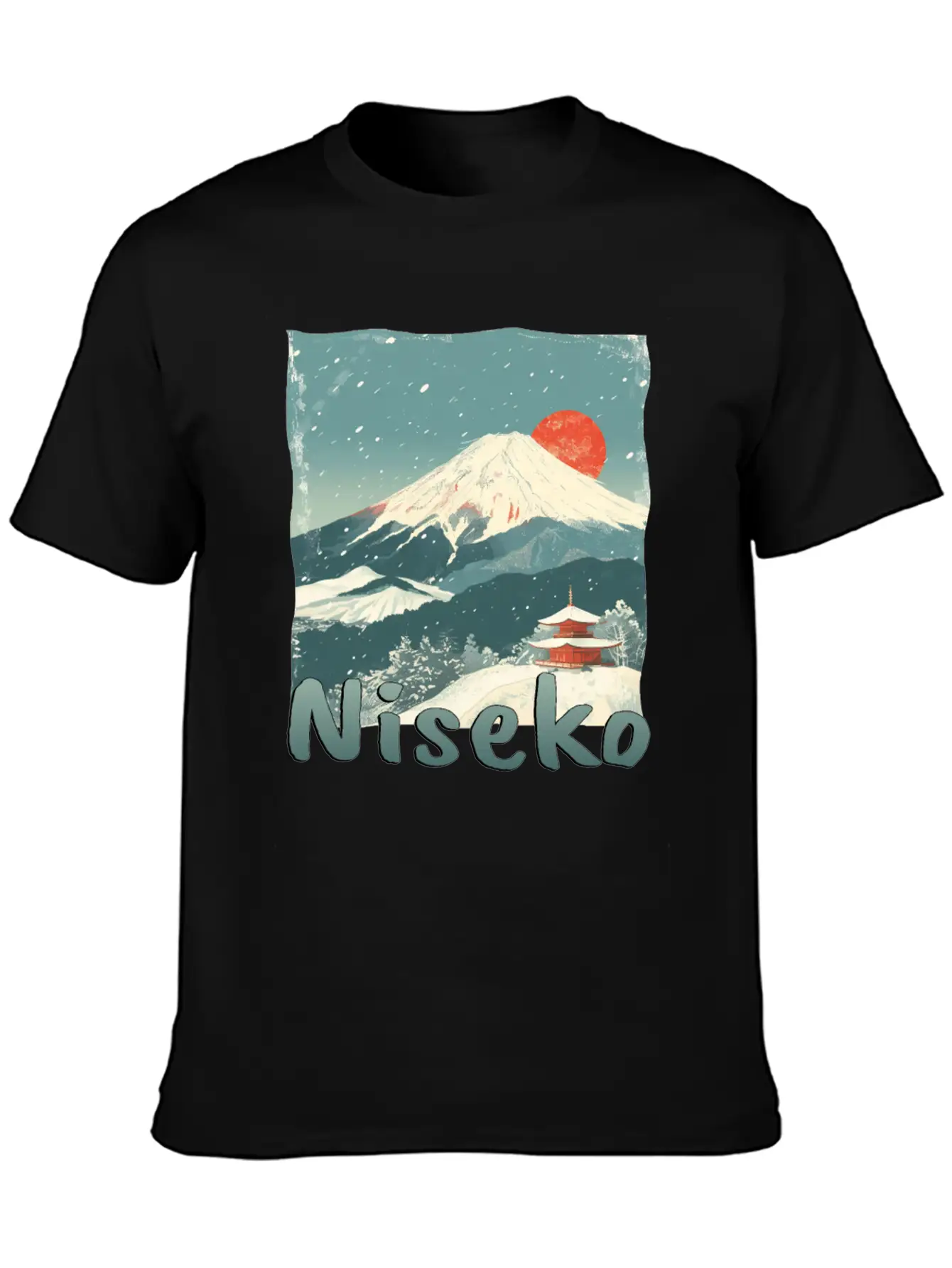 Niseko Japan Volcano Sunset Winter Winter Vacation Stylish Everyday T-Shirt – Unisex Basic Cotton Tee