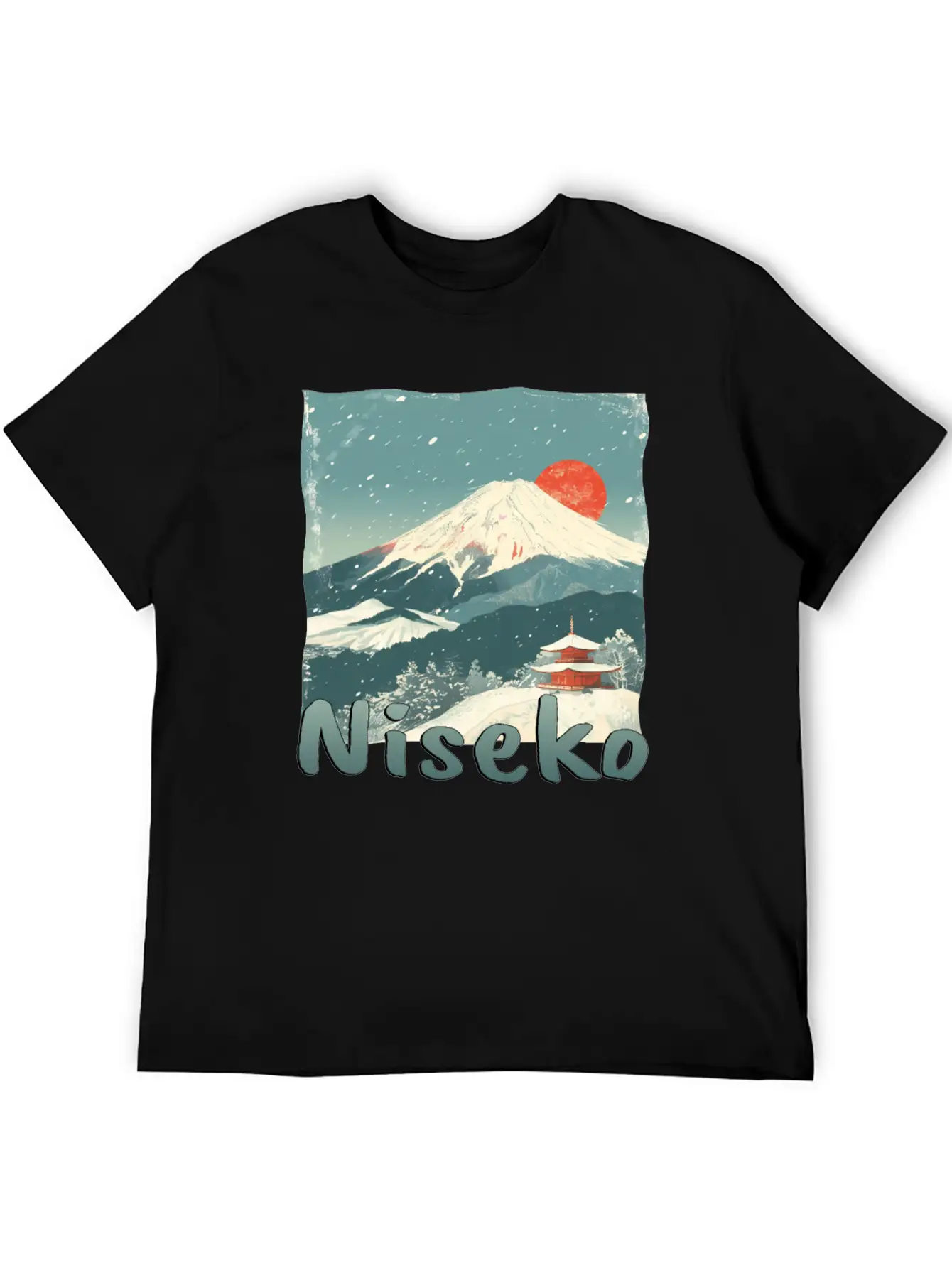 Niseko Japan Volcano Sunset Winter Winter Vacation Stylish Everyday T-Shirt – Unisex Basic Cotton Tee