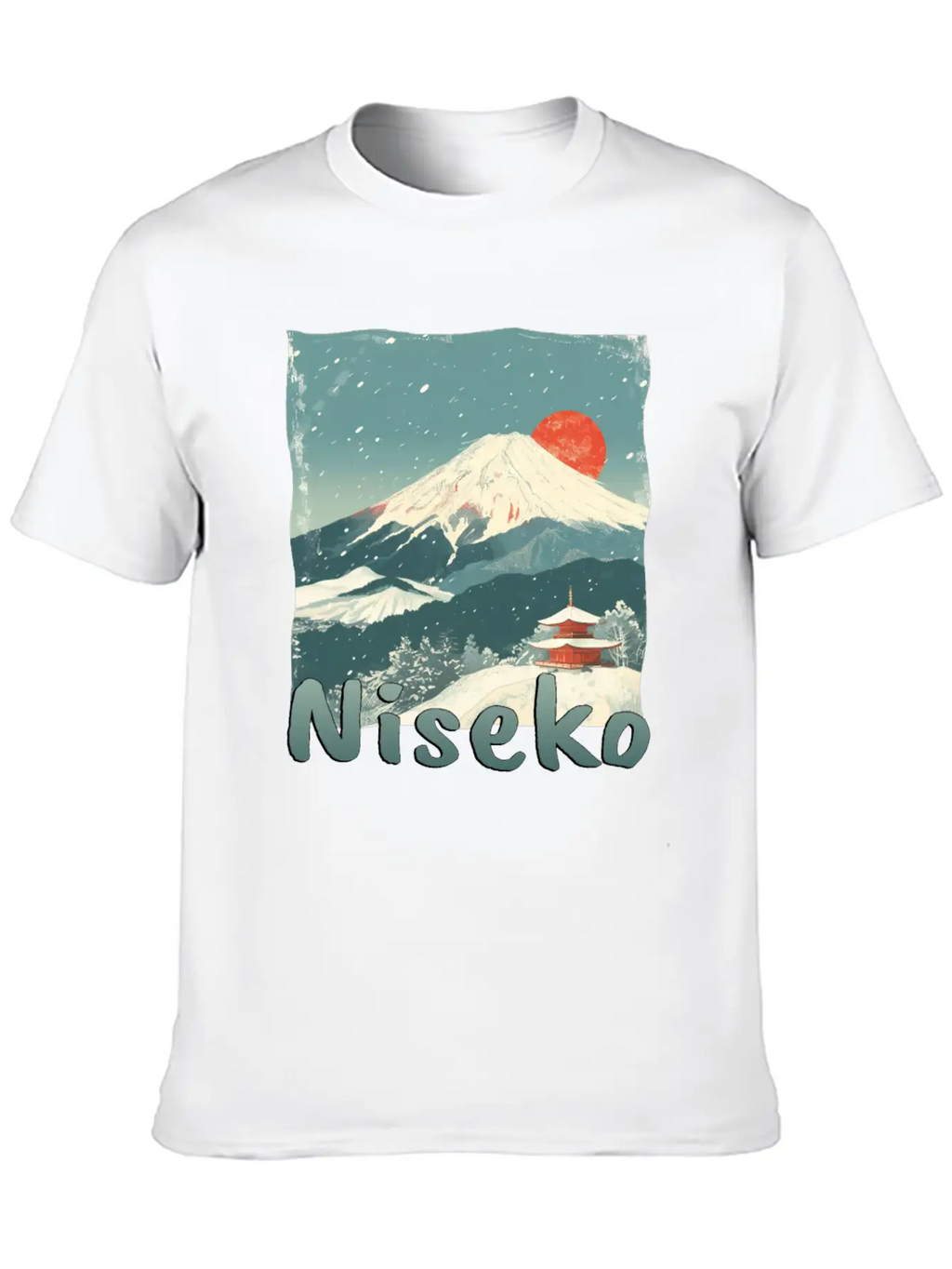 Niseko Japan Volcano Sunset Winter Winter Vacation Stylish Everyday T-Shirt – Unisex Basic Cotton Tee