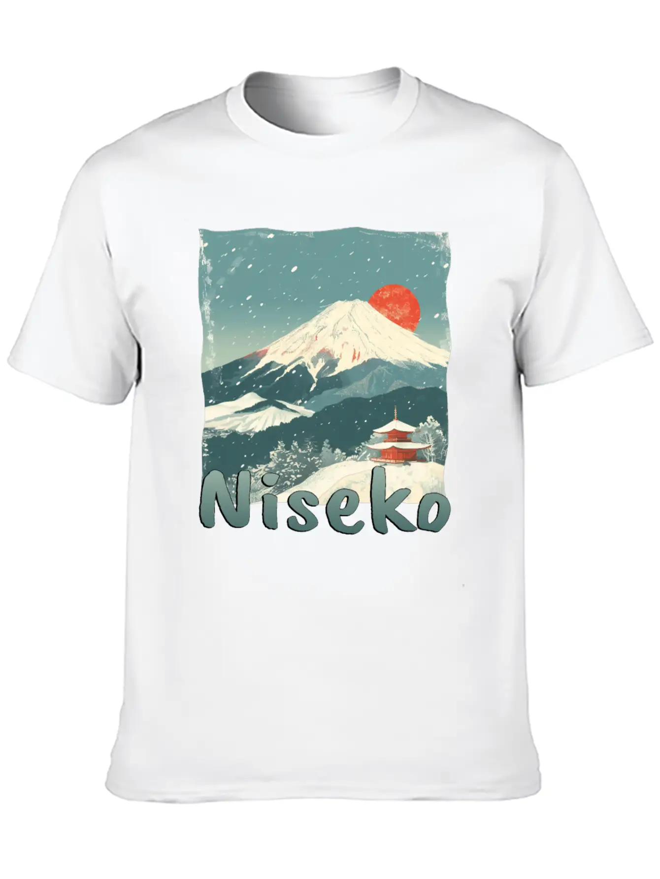 Niseko Japan Volcano Sunset Winter Winter Vacation Stylish Everyday T-Shirt – Unisex Basic Cotton Tee