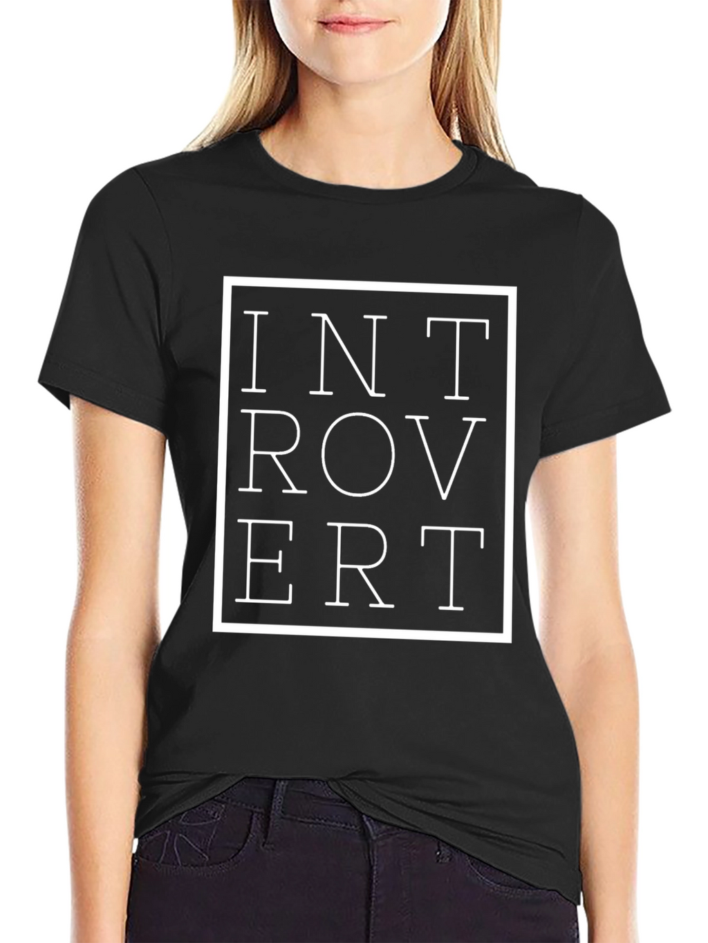 Introvert Graphic T-Shirt - Black Cotton Tee