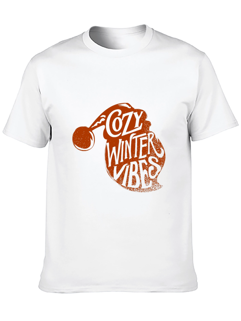 Cozy Winter Vibes Santa Hat Graphic Tee