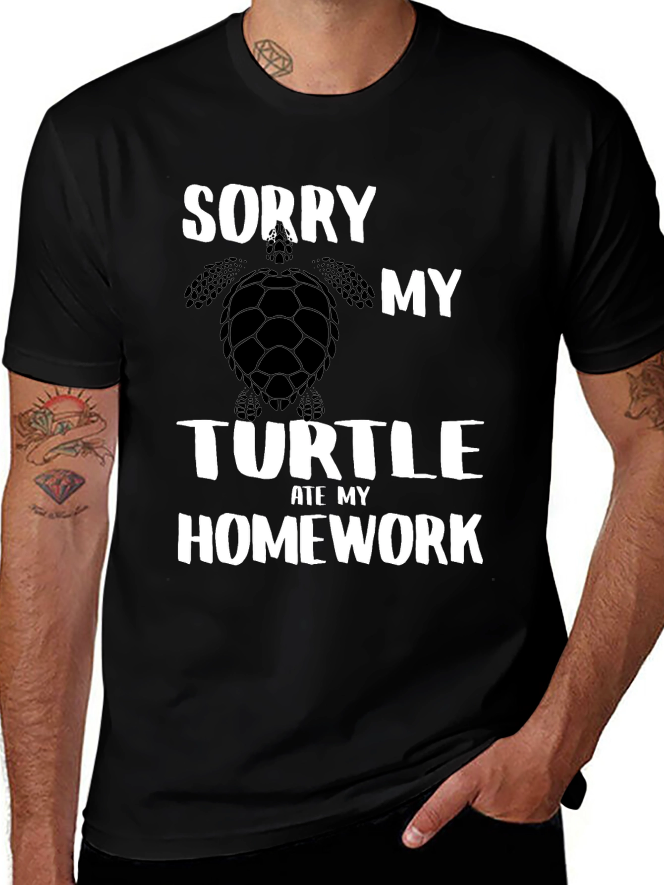 Sorry My Turtle Ate My Homework Graphic T-Shirt