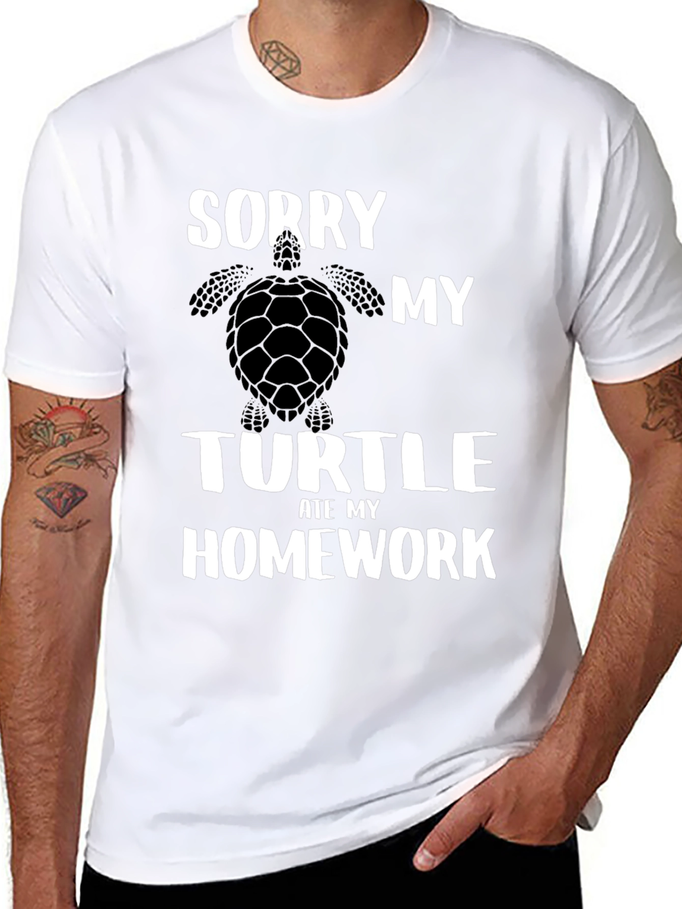 Sorry My Turtle Ate My Homework Graphic T-Shirt