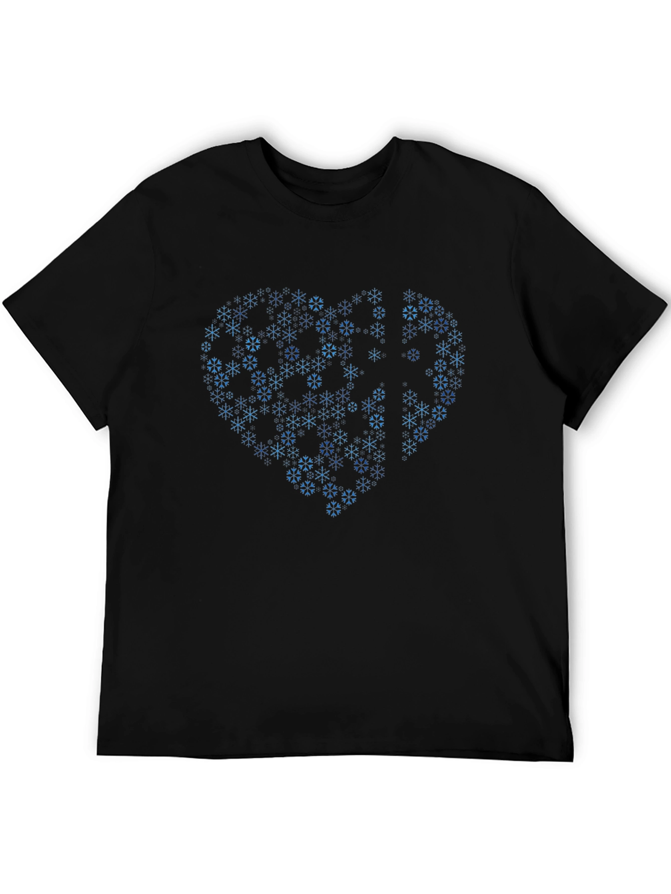 Heart Snowflake Graphic T-Shirt - Stylish Winter Apparel