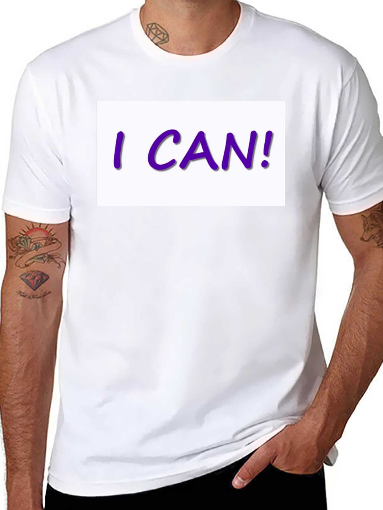 I CAN! Graphic Print Black T-Shirt