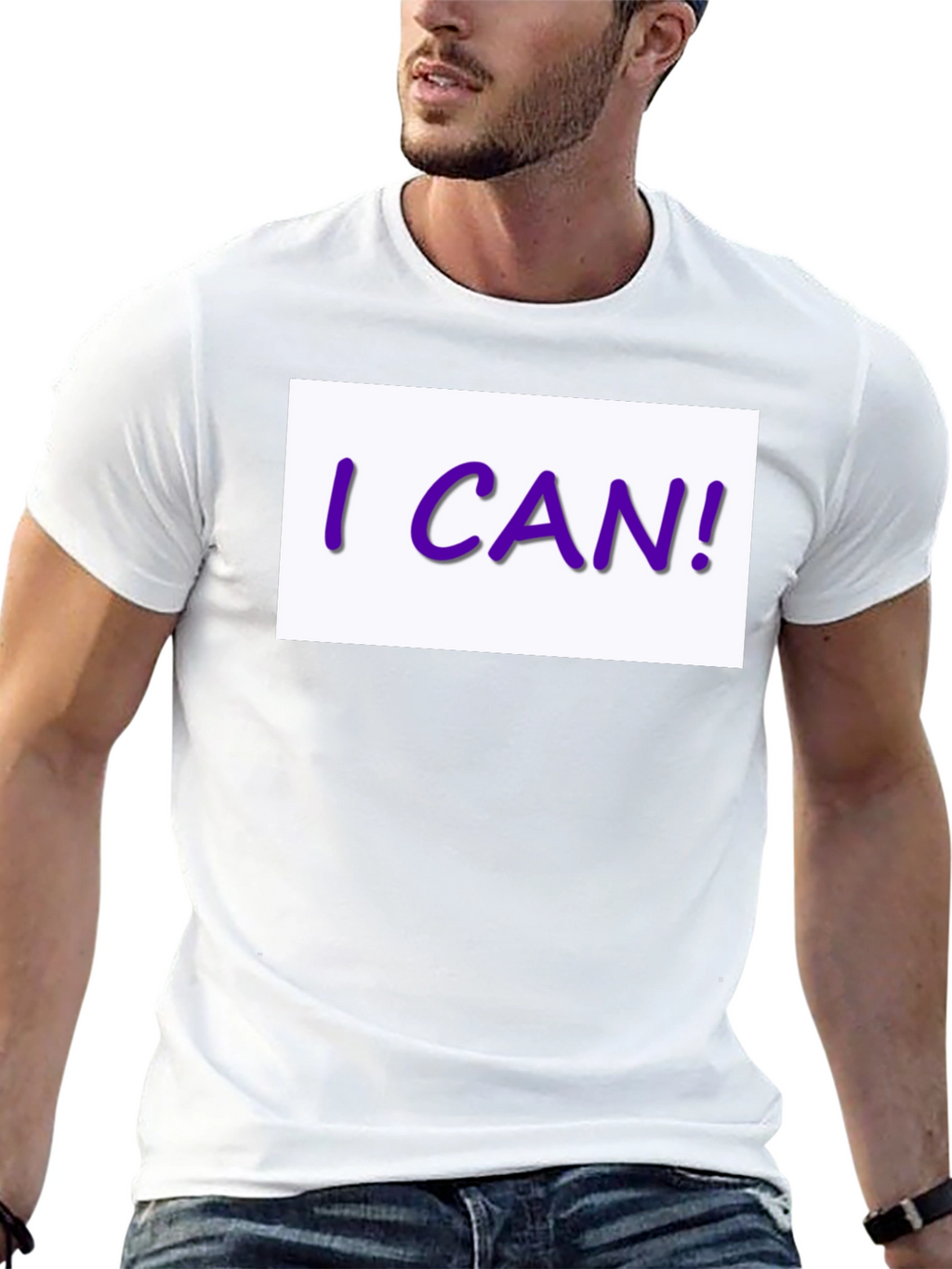 I CAN! Graphic Print Black T-Shirt