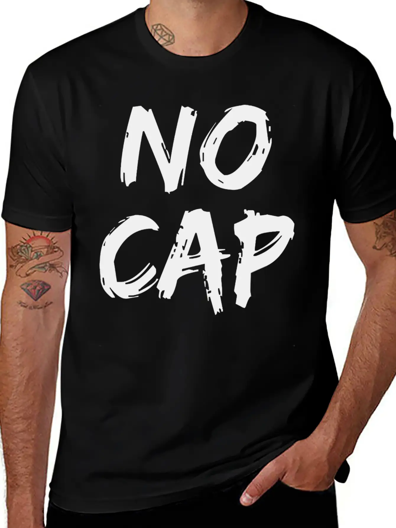 No Cap Urban Slang Rap Trap Music Boyfriend Men Unisex Short Sleeve Soft Cotton T-Shirt – Casual Everyday Wear