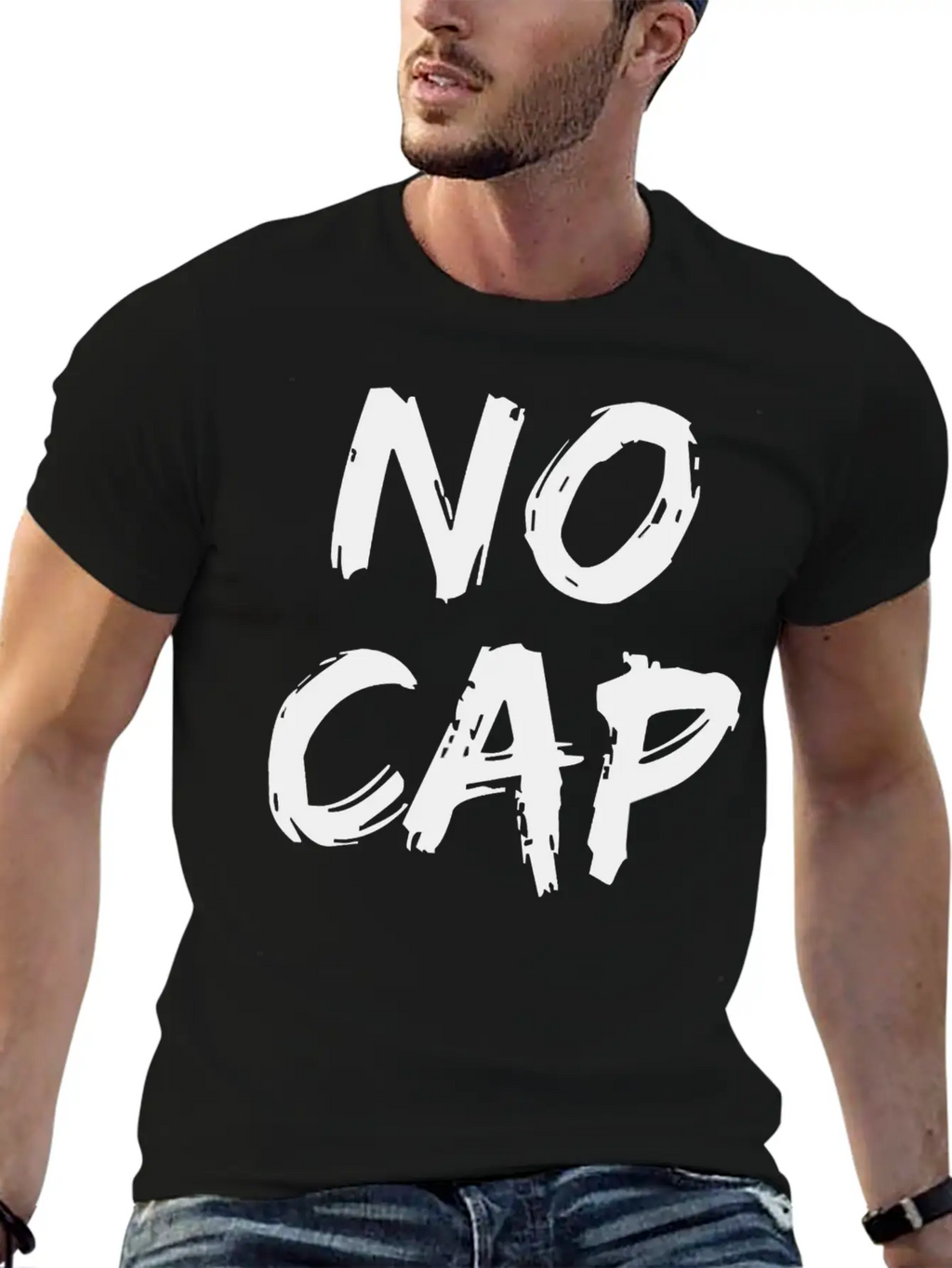 No Cap Urban Slang Rap Trap Music Boyfriend Men Unisex Short Sleeve Soft Cotton T-Shirt – Casual Everyday Wear