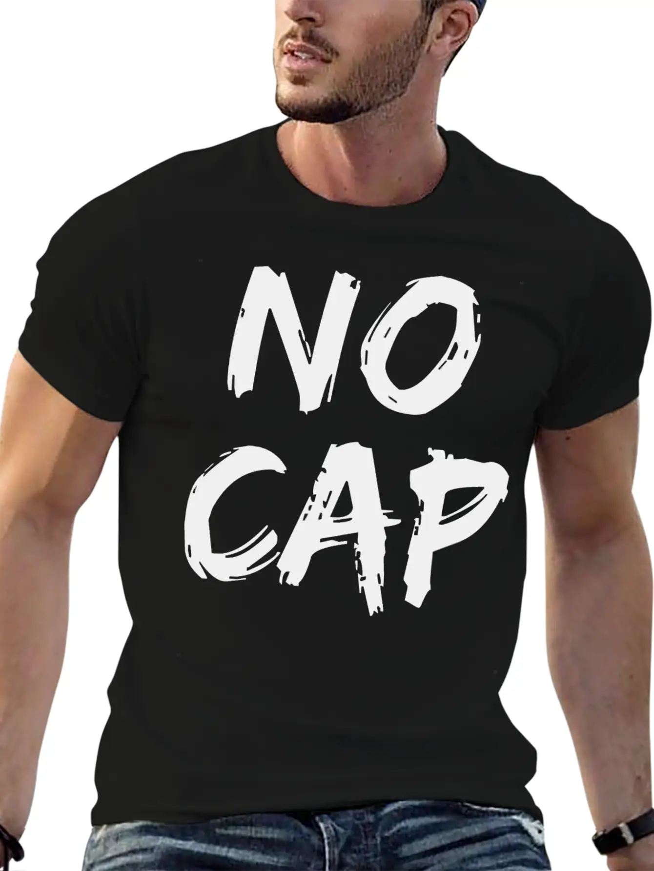 No Cap Urban Slang Rap Trap Music Boyfriend Men Unisex Short Sleeve Soft Cotton T-Shirt – Casual Everyday Wear