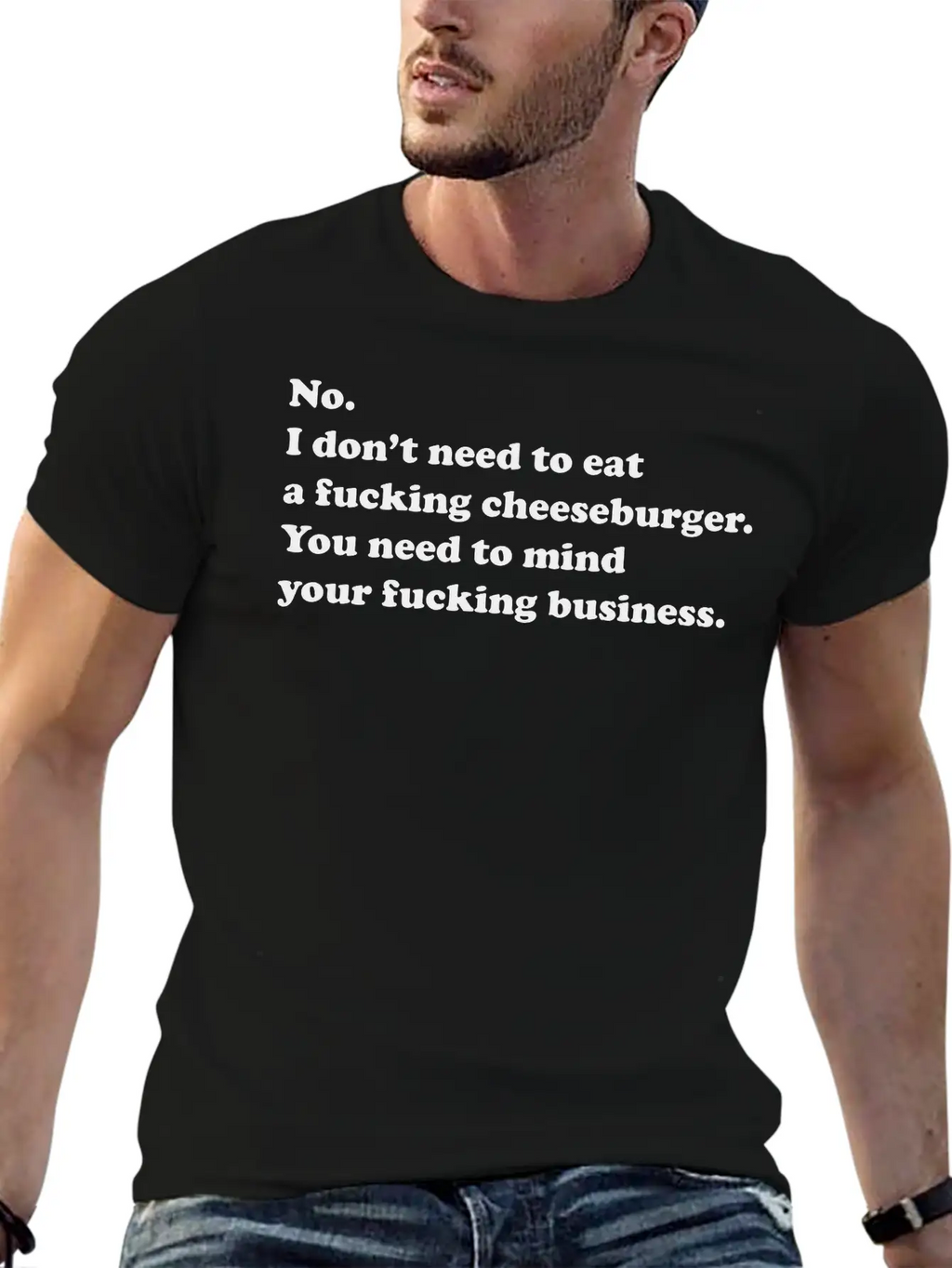 No Cheeseburgers Needed. Unisex Casual T-Shirt – Clean Design For Daily Comfort