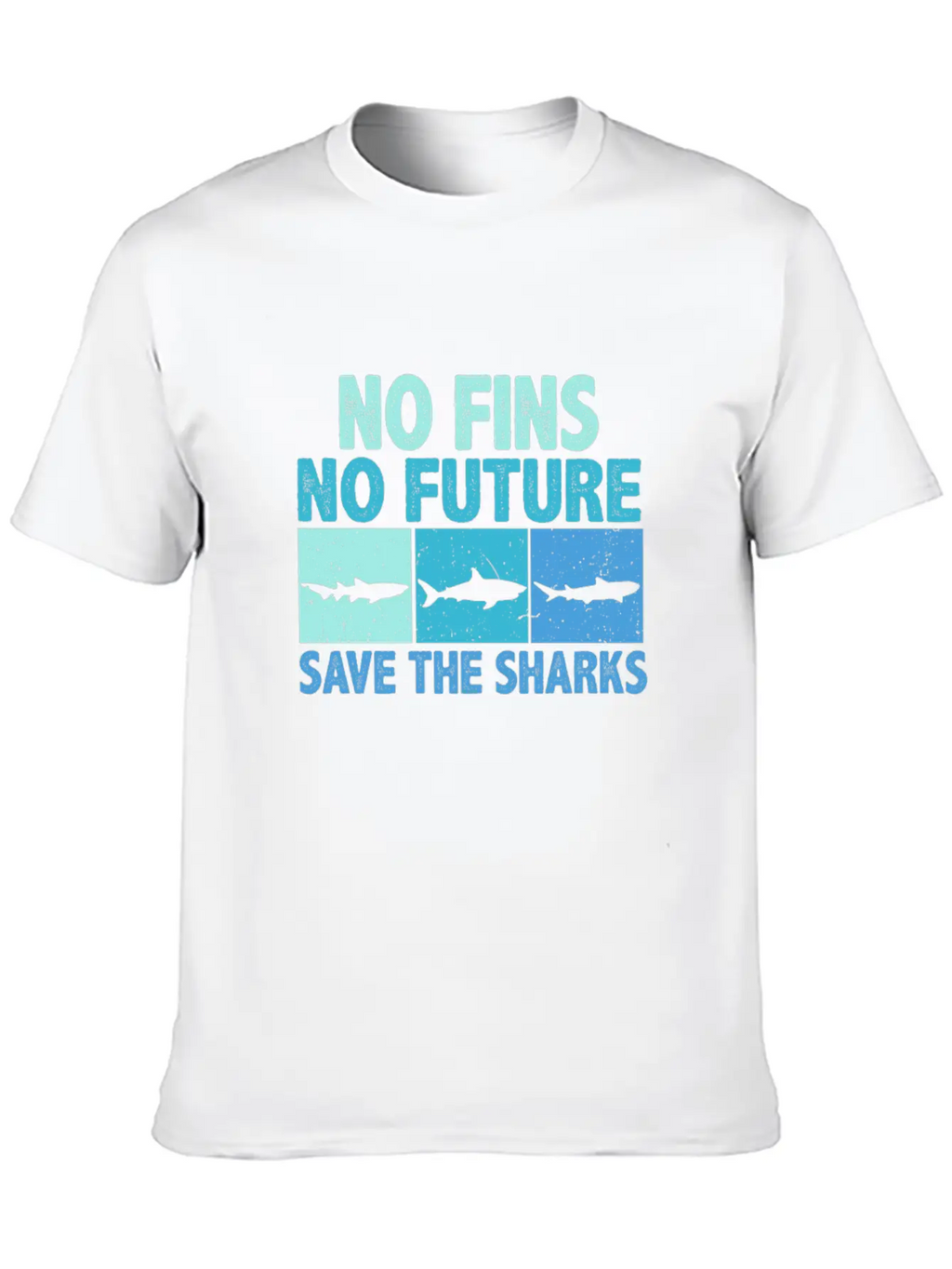 No Fins No Future Protect The Sharks Shark Lover Unisex Short Sleeve Soft Cotton T-Shirt – Casual Everyday Wear