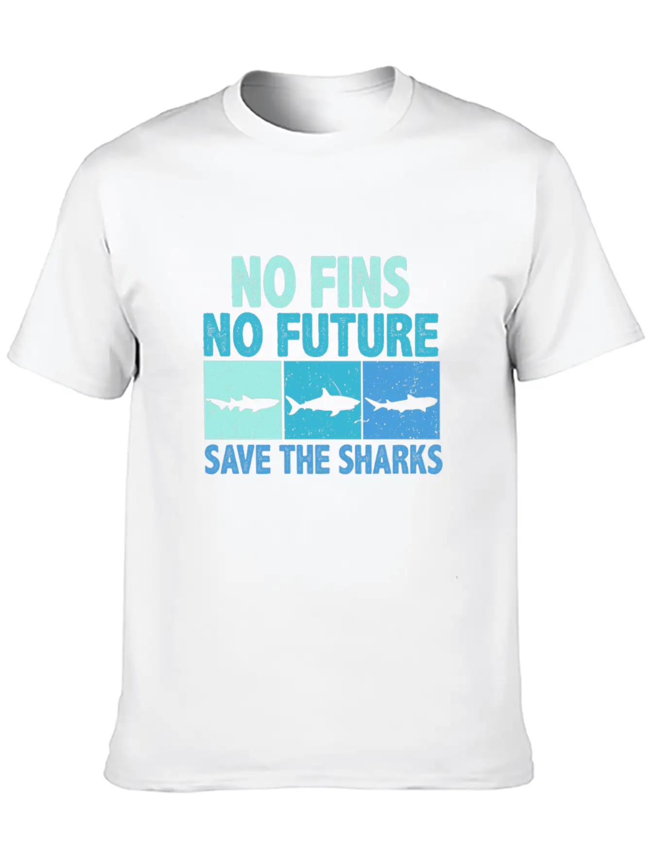 No Fins No Future Protect The Sharks Shark Lover Unisex Short Sleeve Soft Cotton T-Shirt – Casual Everyday Wear