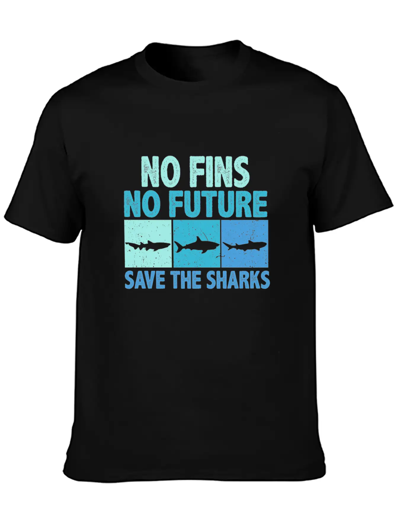 No Fins No Future Protect The Sharks Shark Lover Unisex Short Sleeve Soft Cotton T-Shirt – Casual Everyday Wear