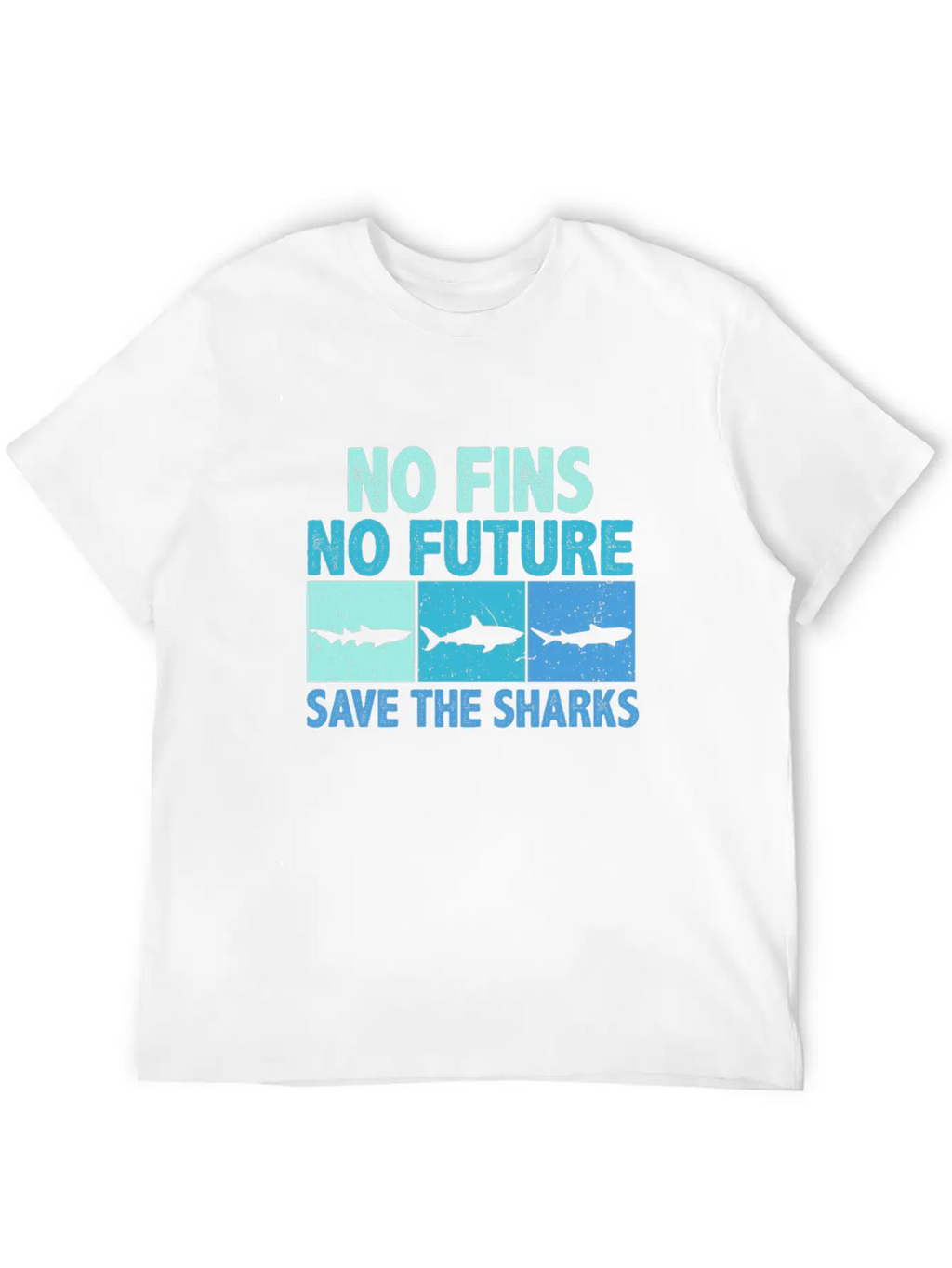 No Fins No Future Protect The Sharks Shark Lover Unisex Short Sleeve Soft Cotton T-Shirt – Casual Everyday Wear