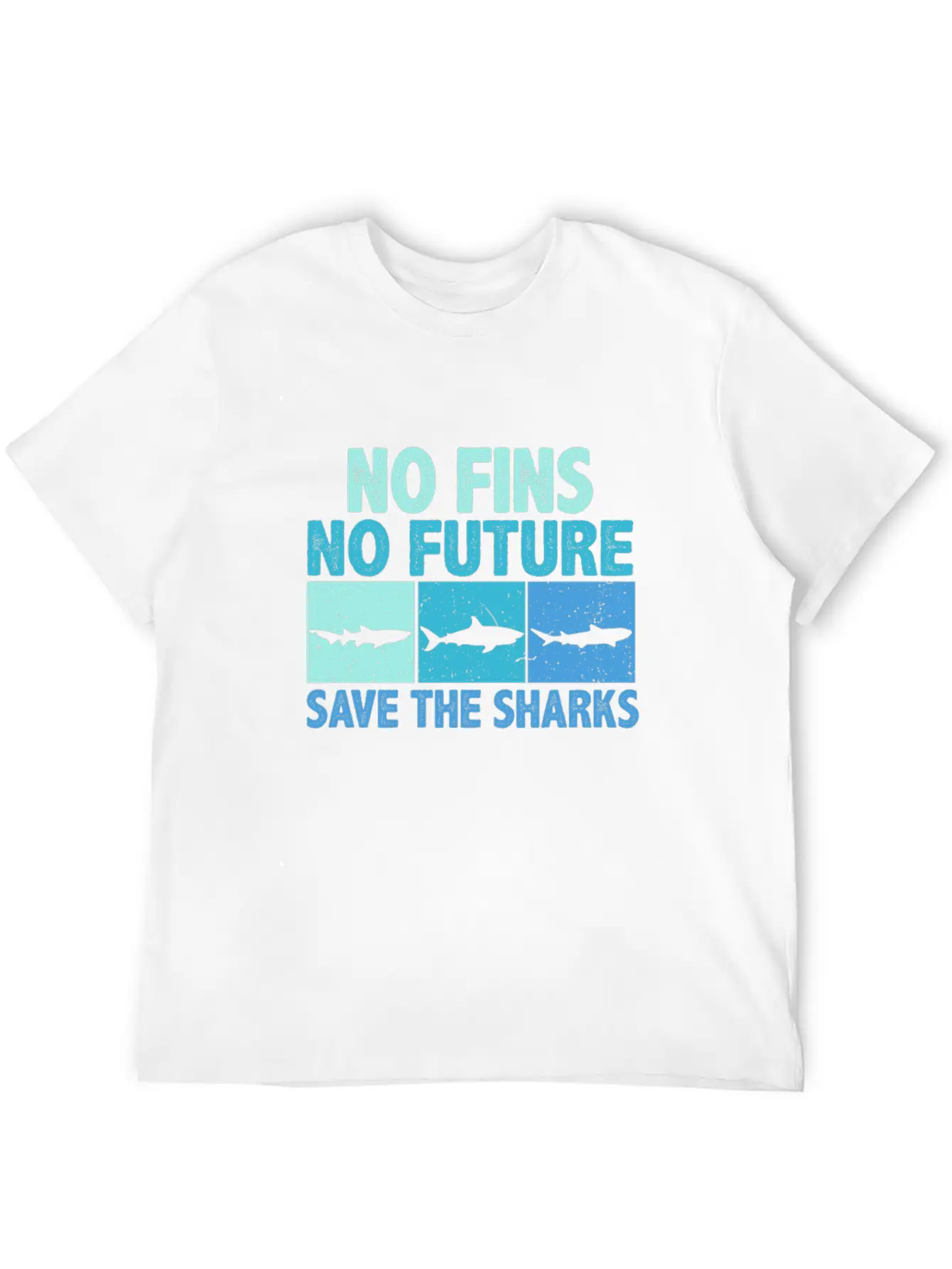 No Fins No Future Protect The Sharks Shark Lover Unisex Short Sleeve Soft Cotton T-Shirt – Casual Everyday Wear
