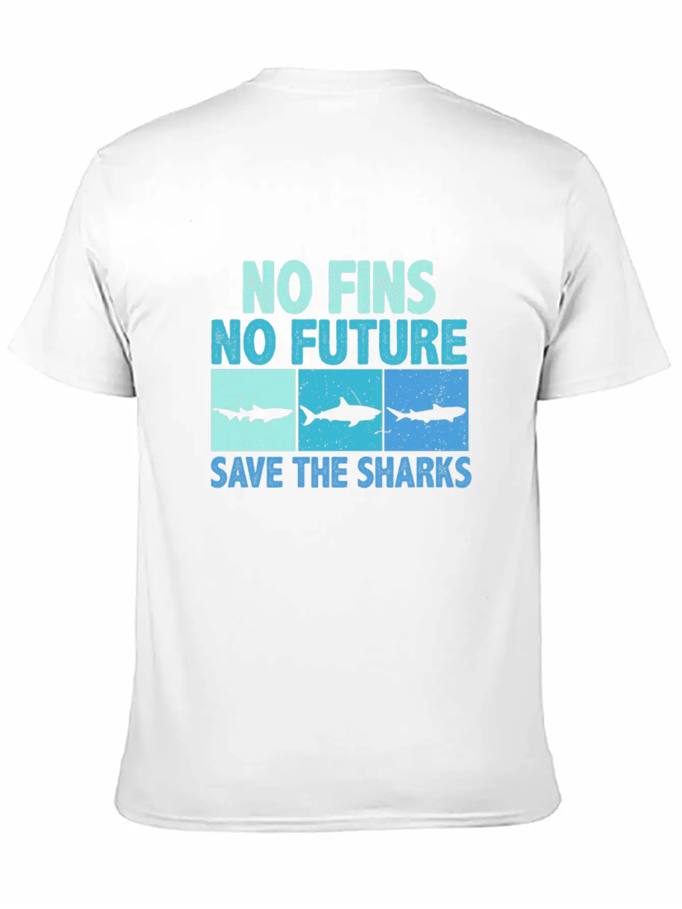 No Fins No Future Protect The Sharks Shark Lover Unisex Short Sleeve Soft Cotton T-Shirt – Casual Everyday Wear