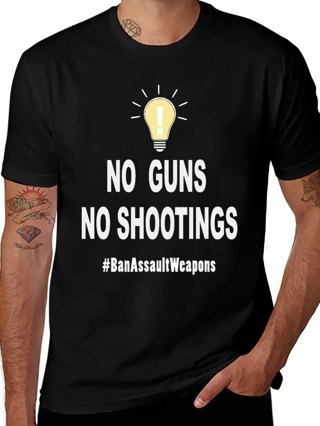 No Guns No Shootings Unisex Short Sleeve Soft Cotton T-Shirt – Casual Everyday Wear