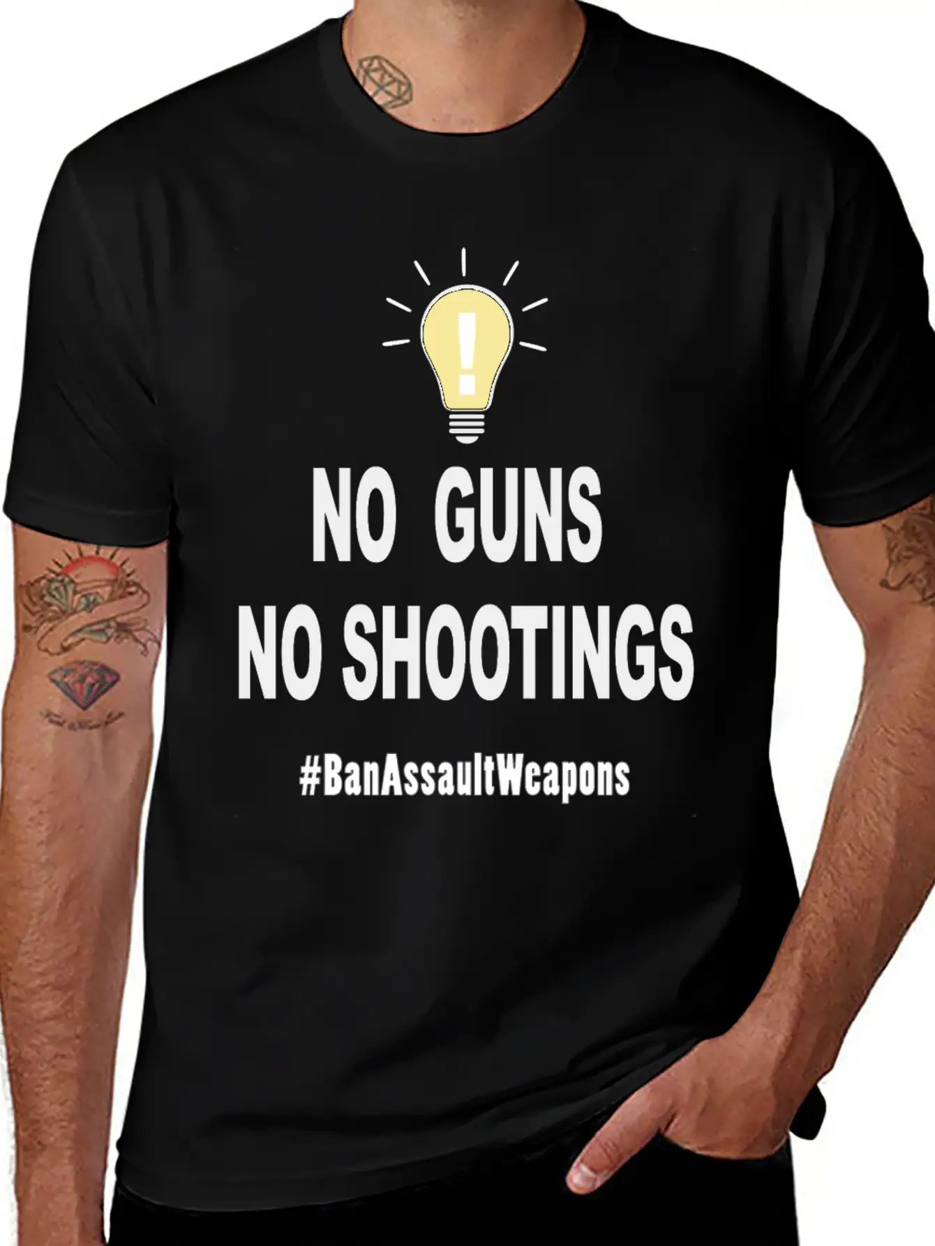 No Guns No Shootings Unisex Short Sleeve Soft Cotton T-Shirt – Casual Everyday Wear