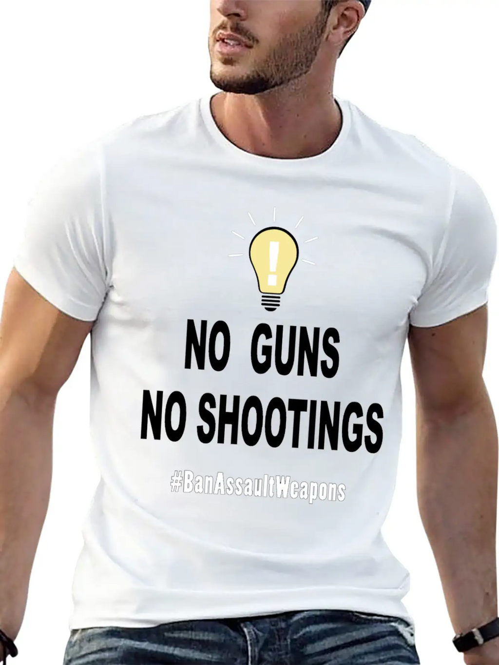 No Guns No Shootings Unisex Short Sleeve Soft Cotton T-Shirt – Casual Everyday Wear