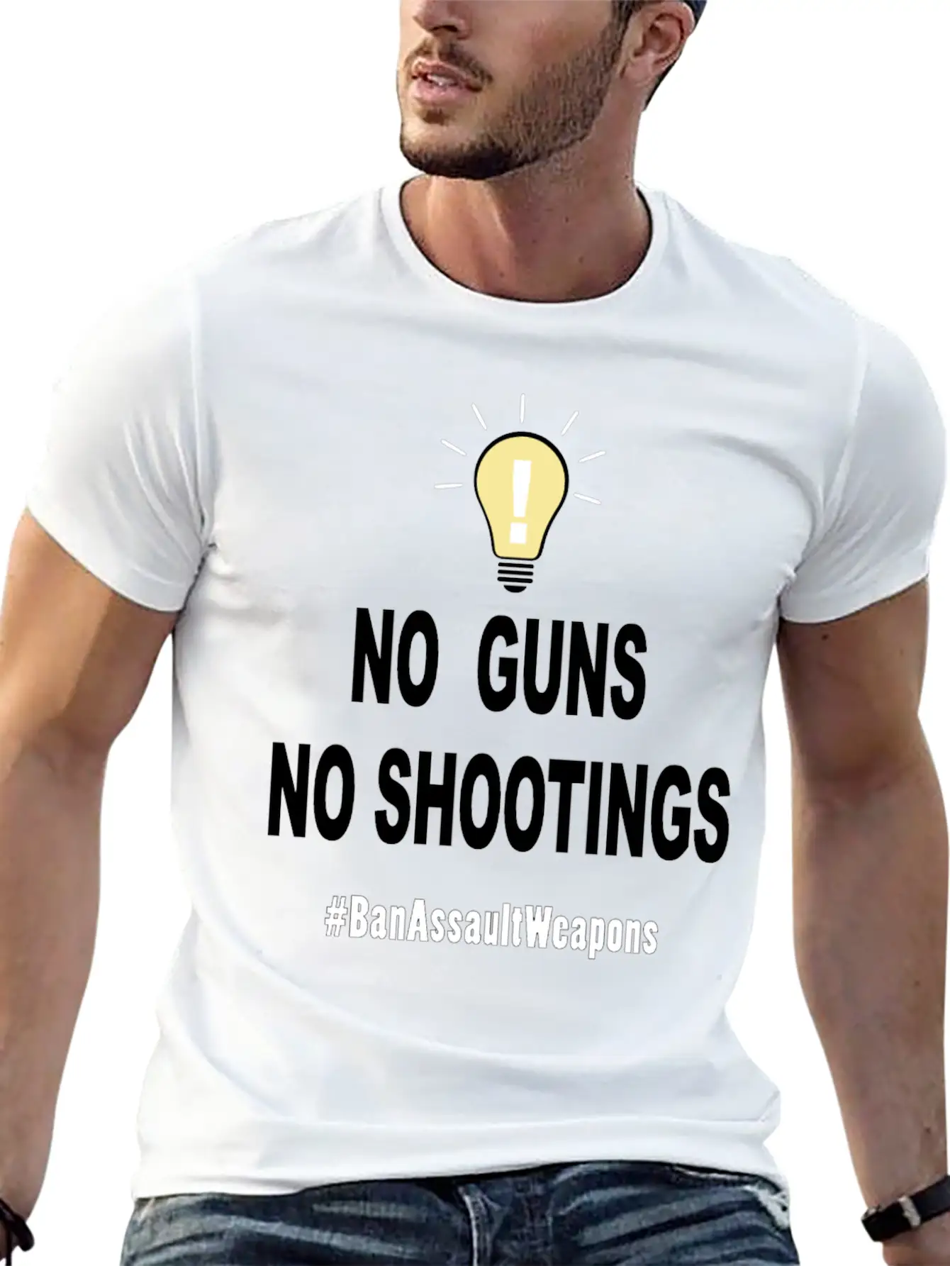No Guns No Shootings Unisex Short Sleeve Soft Cotton T-Shirt – Casual Everyday Wear