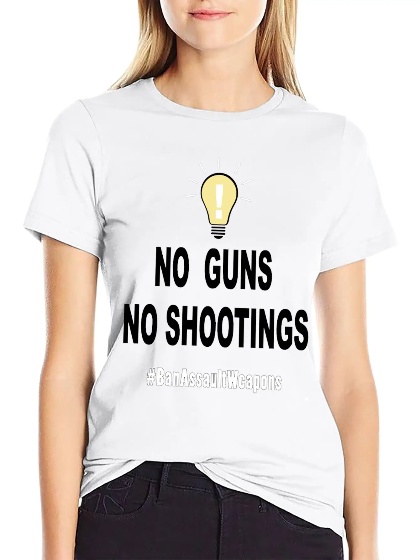No Guns No Shootings Unisex Short Sleeve Soft Cotton T-Shirt – Casual Everyday Wear