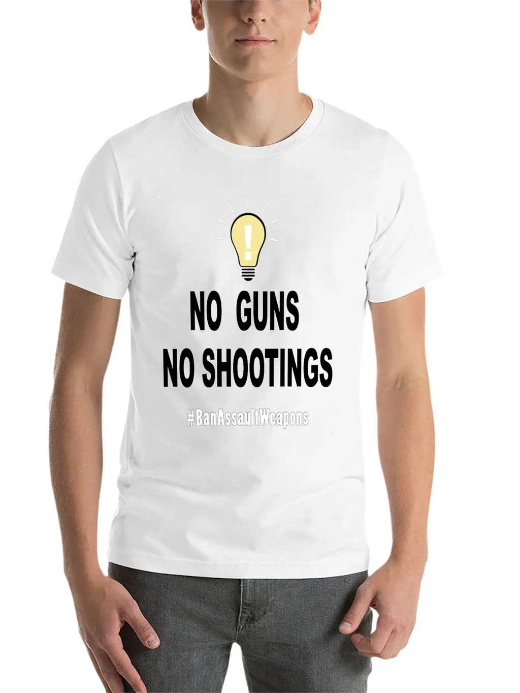 No Guns No Shootings Unisex Short Sleeve Soft Cotton T-Shirt – Casual Everyday Wear