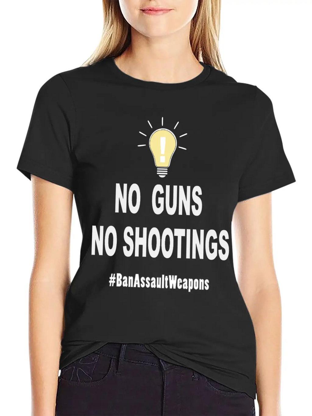 No Guns No Shootings Unisex Short Sleeve Soft Cotton T-Shirt – Casual Everyday Wear