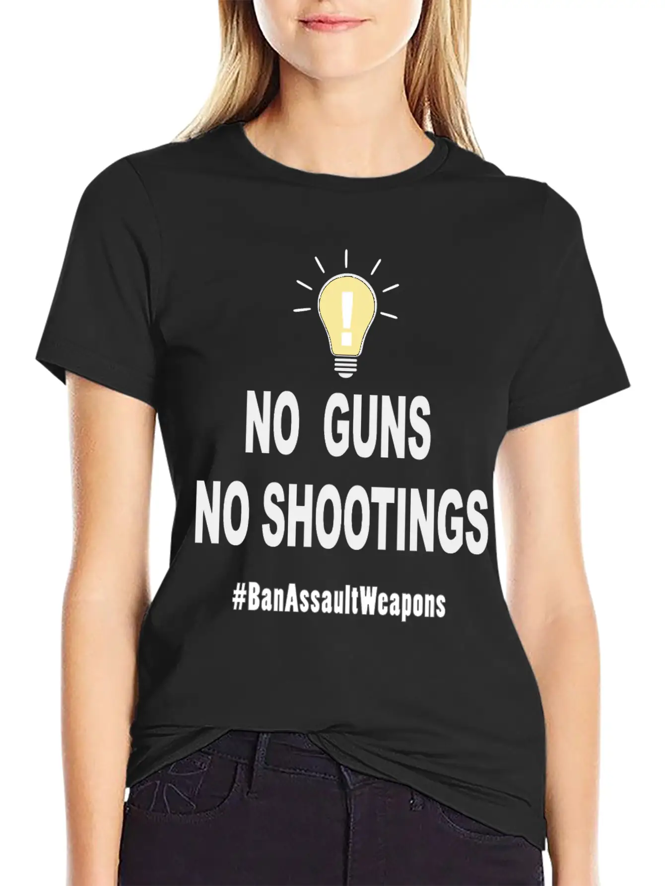 No Guns No Shootings Unisex Short Sleeve Soft Cotton T-Shirt – Casual Everyday Wear