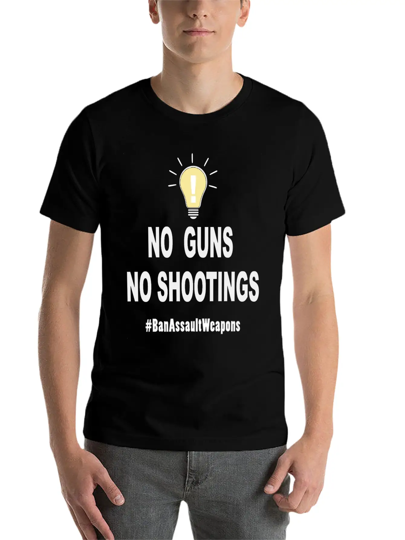 No Guns No Shootings Unisex Short Sleeve Soft Cotton T-Shirt – Casual Everyday Wear