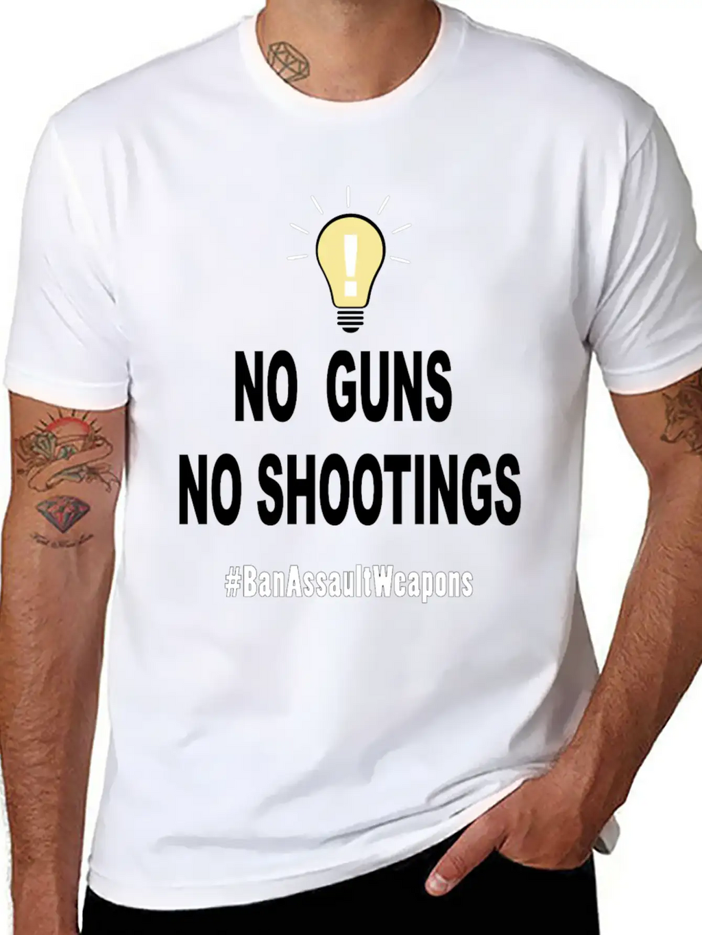 No Guns No Shootings Unisex Short Sleeve Soft Cotton T-Shirt – Casual Everyday Wear