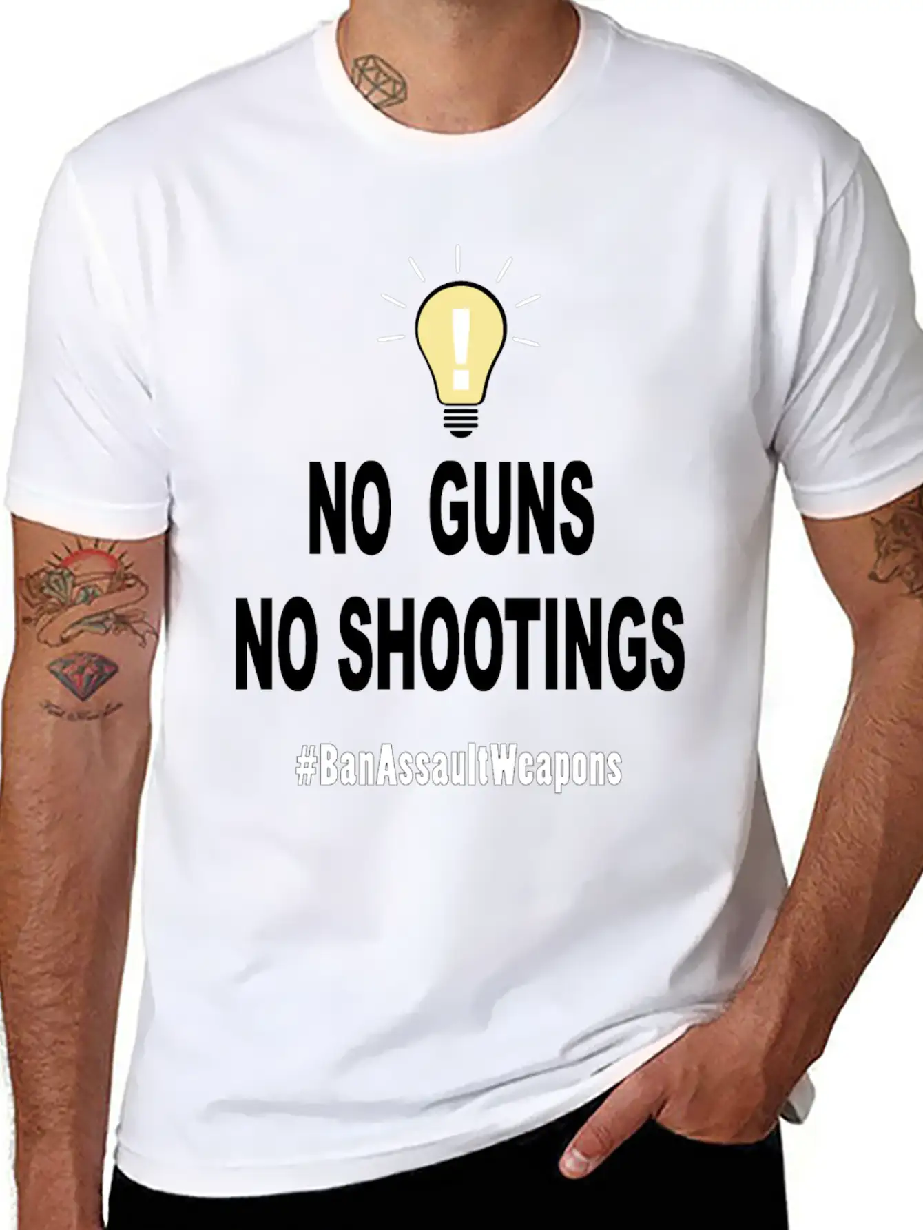 No Guns No Shootings Unisex Short Sleeve Soft Cotton T-Shirt – Casual Everyday Wear