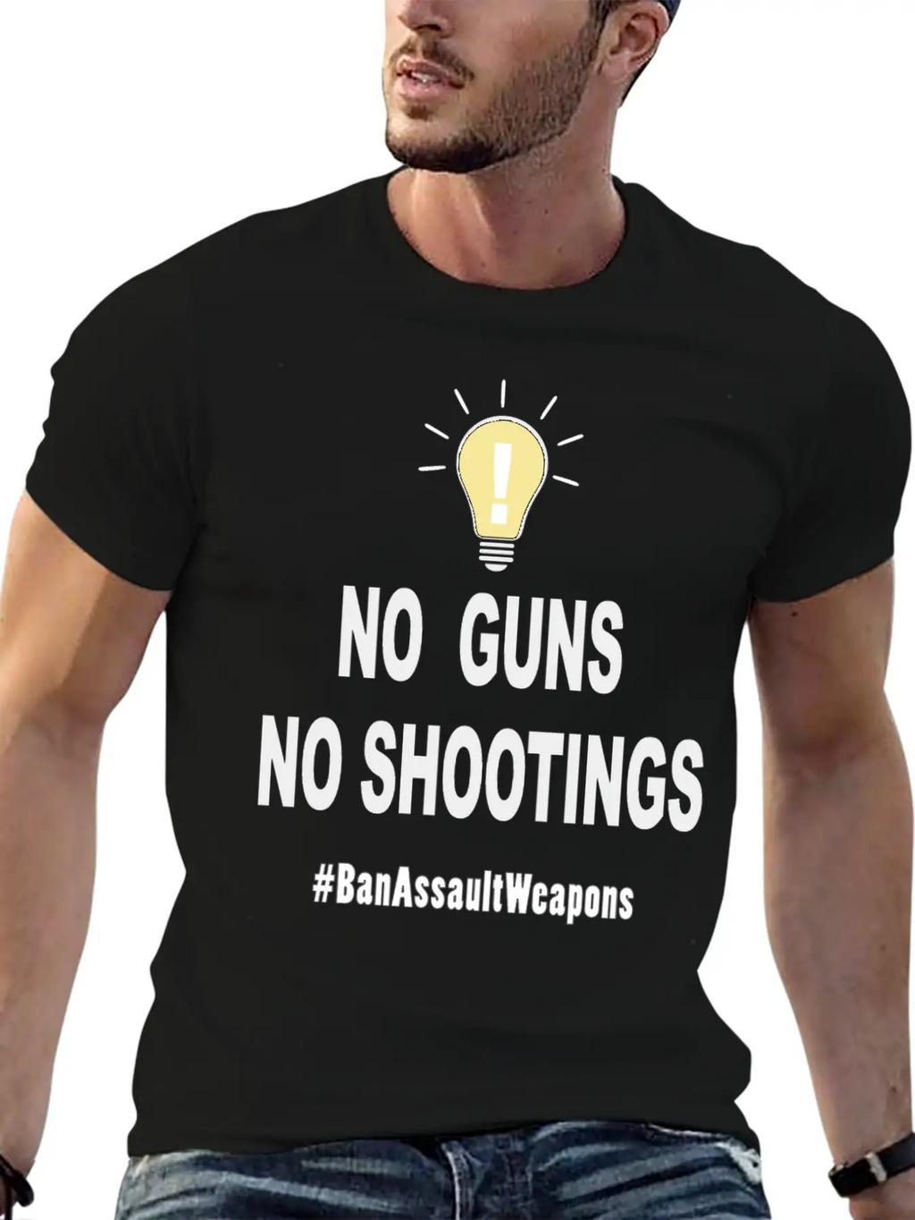 No Guns No Shootings Unisex Short Sleeve Soft Cotton T-Shirt – Casual Everyday Wear