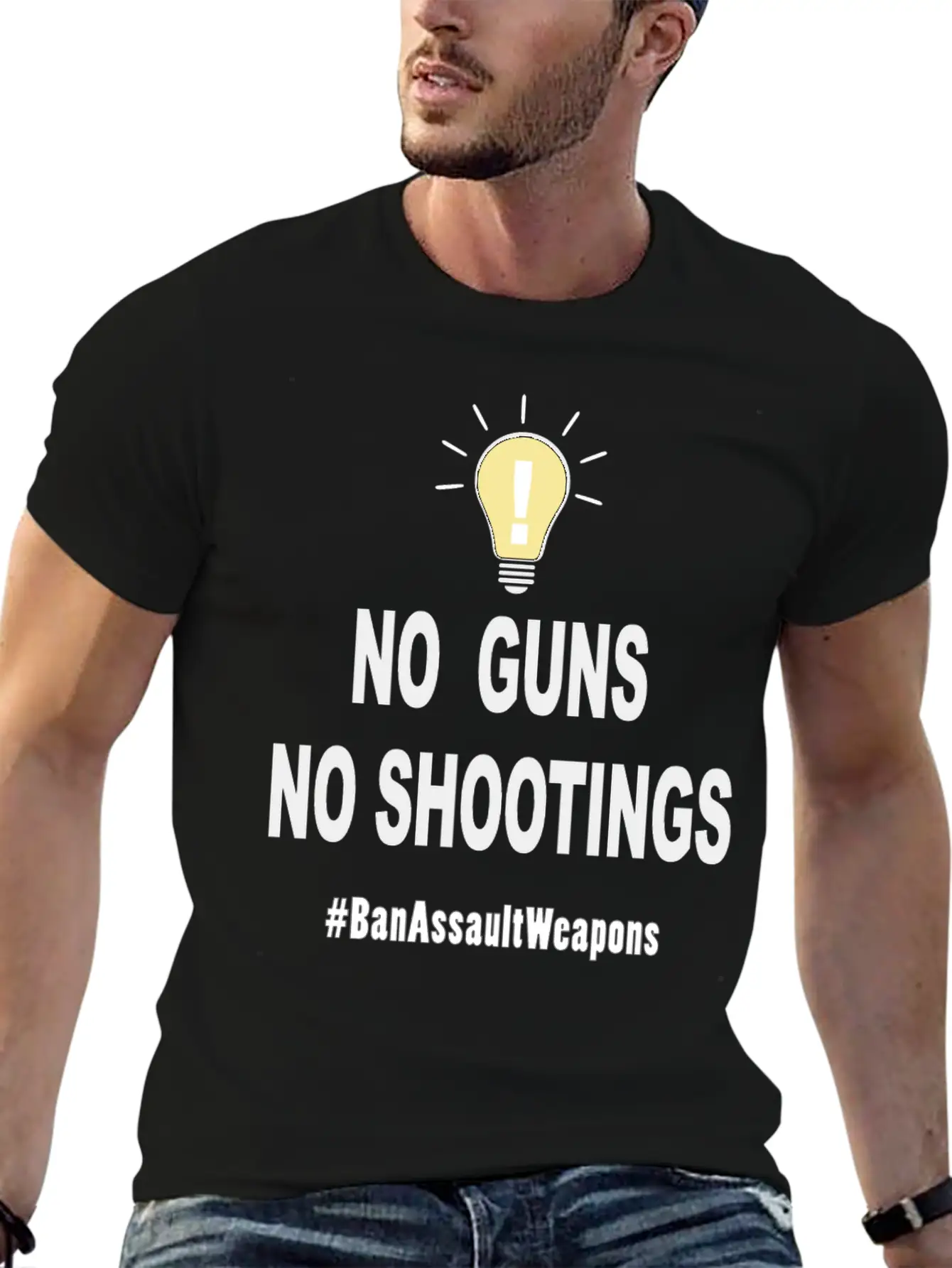 No Guns No Shootings Unisex Short Sleeve Soft Cotton T-Shirt – Casual Everyday Wear