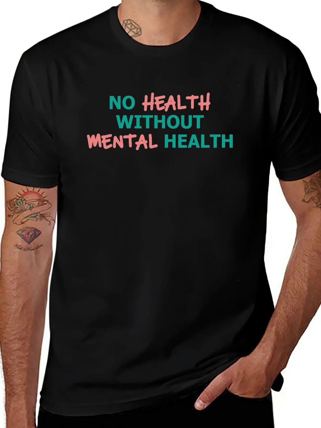 No Health Without Mental Health Breathable Soft Cotton T-Shirt – Timeless Casual Look