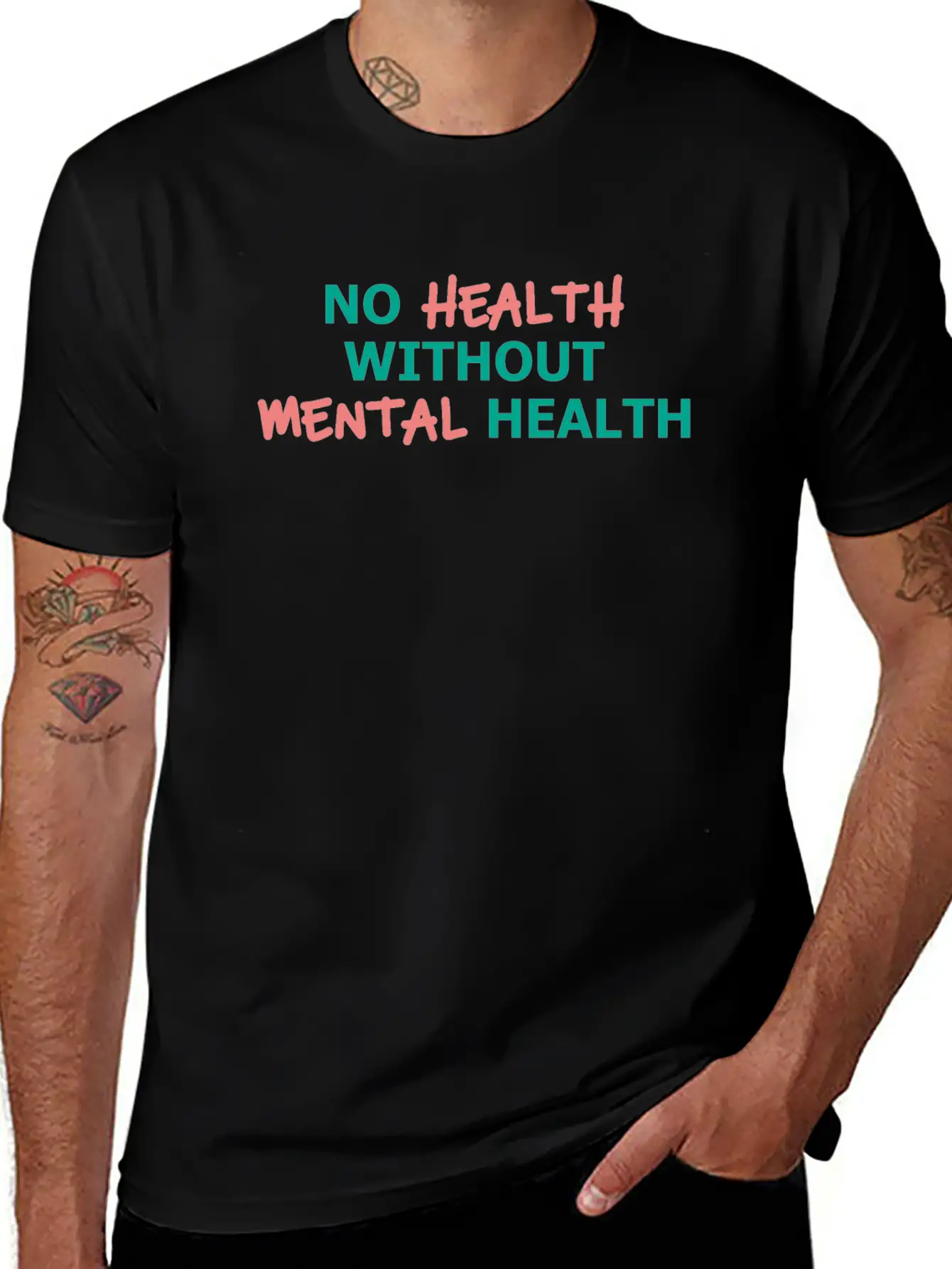 No Health Without Mental Health Breathable Soft Cotton T-Shirt – Timeless Casual Look