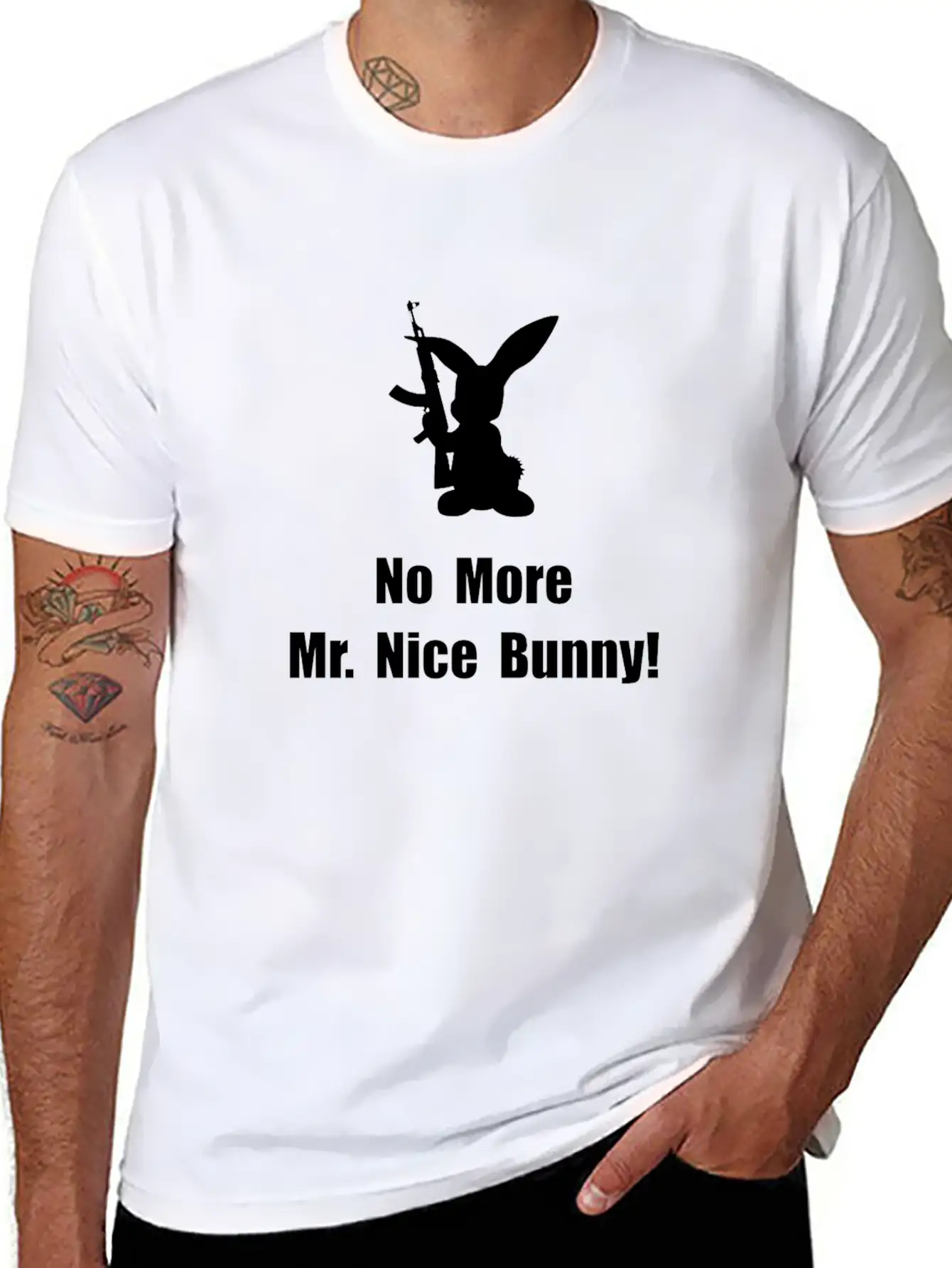 No More Nice Bunny Breathable Graphic T-Shirt – Perfect For Casual Days